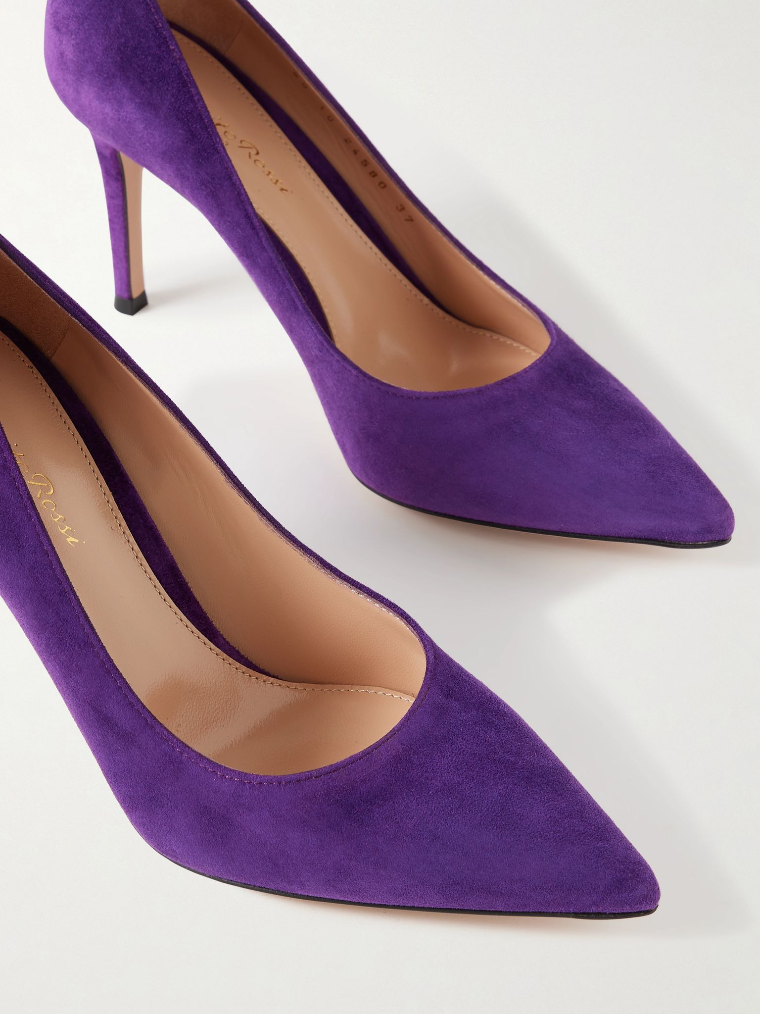 Gianvito 85 suede pumps Dark purple - 4