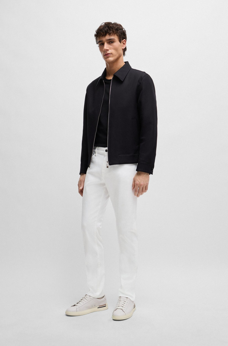 BOSS SLIM-FIT JEANS IN WHITE CASHMERE-TOUCH DENIM outlook