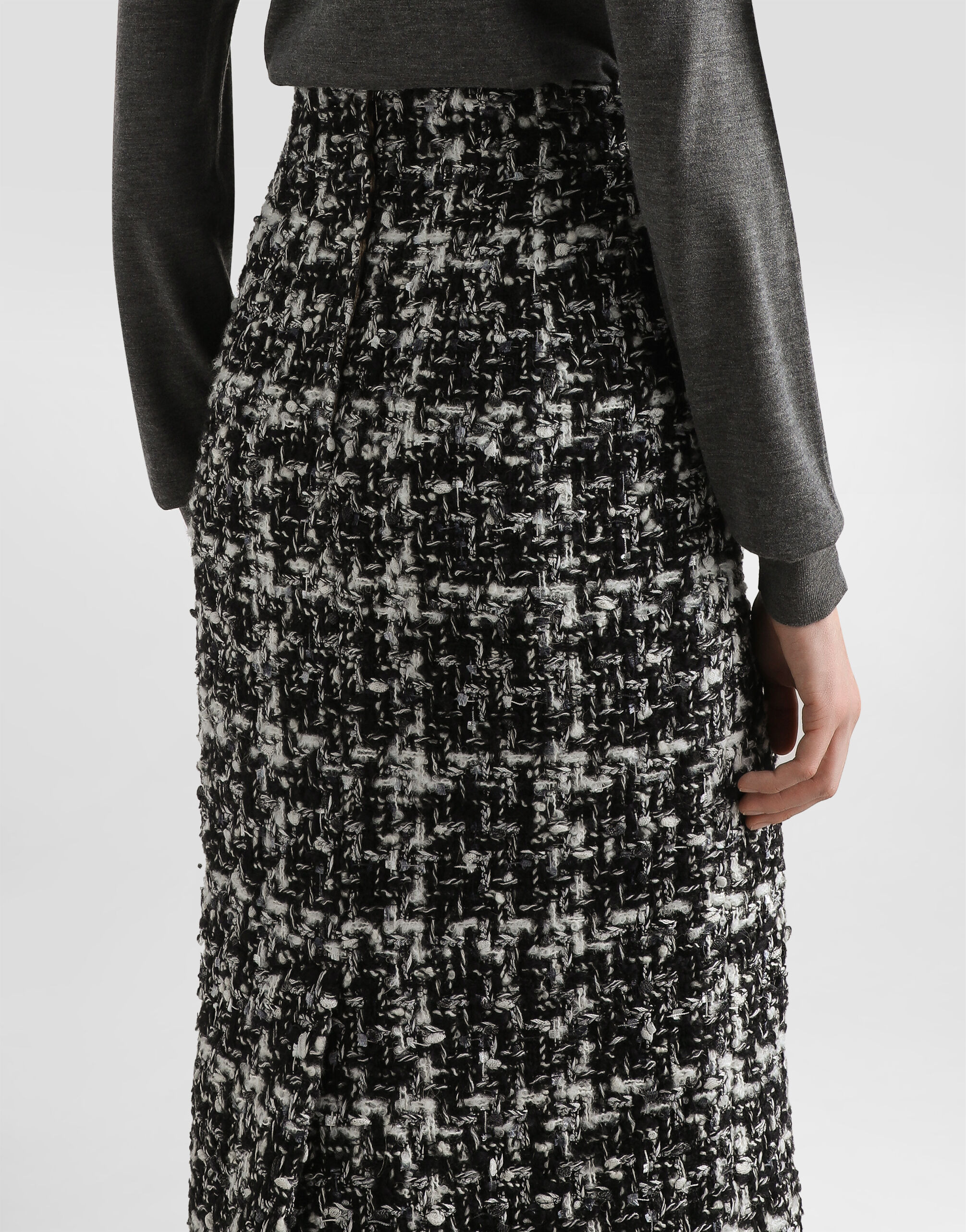 Wool blend check skirt - 5
