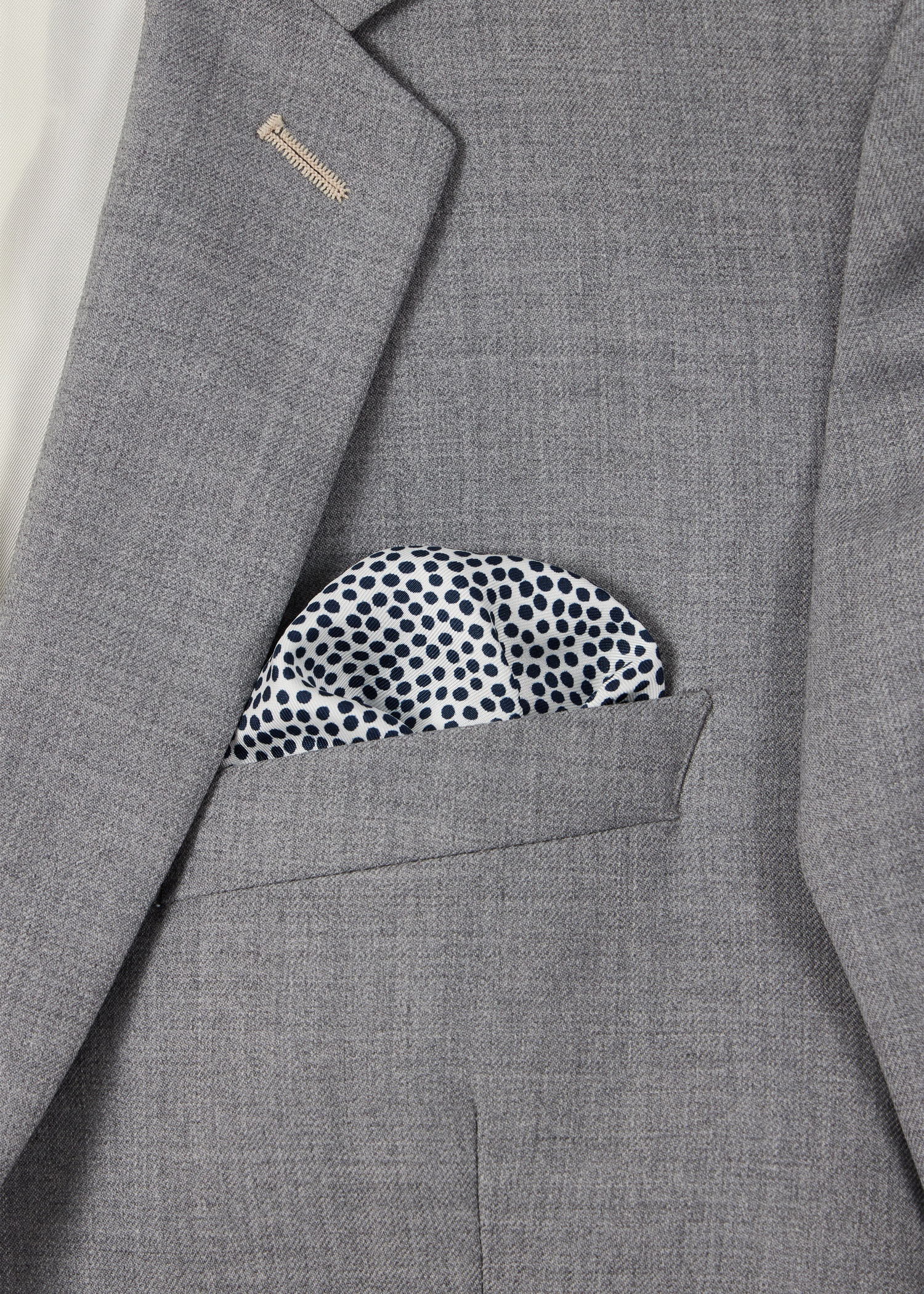 White Polka Dot and 'Signature Stripe' Trim Pocket Square - 4