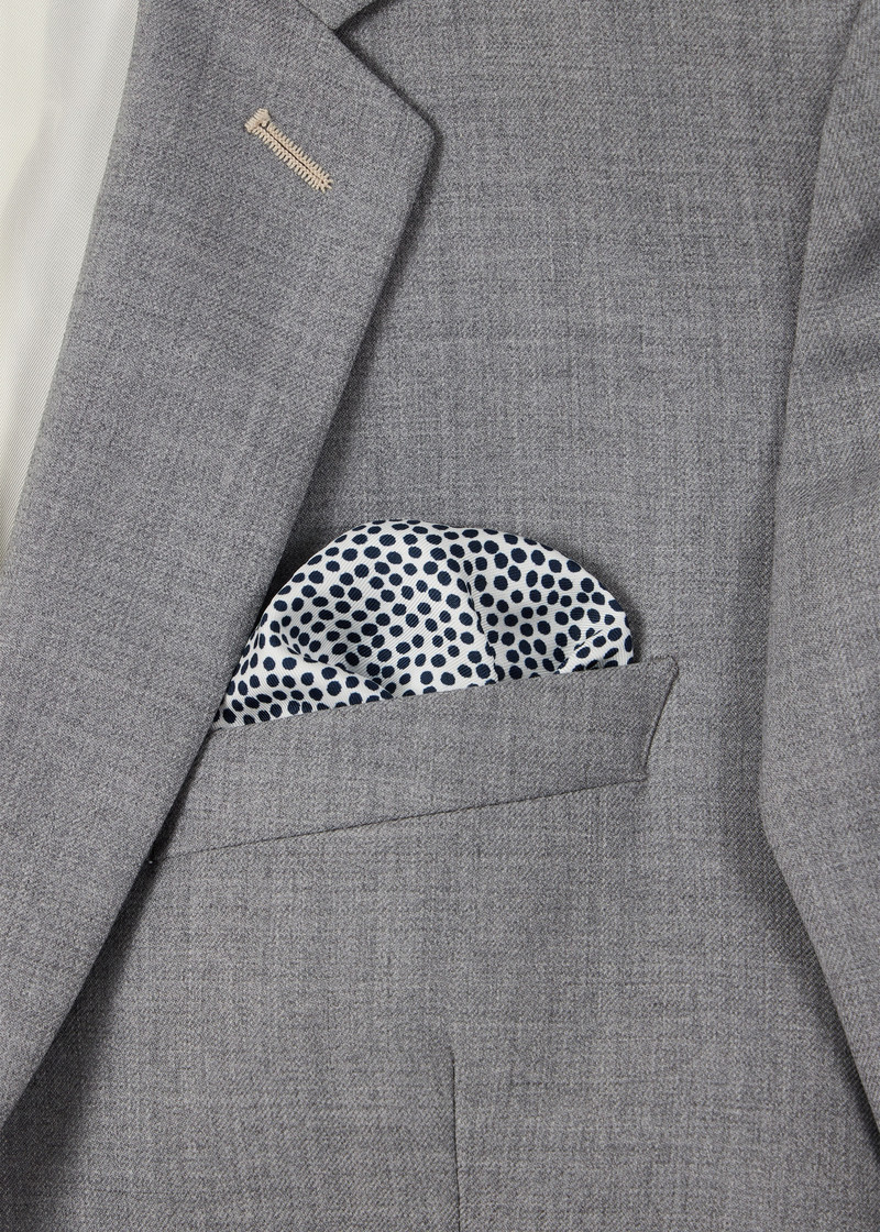 White Polka Dot and 'Signature Stripe' Trim Pocket Square 4