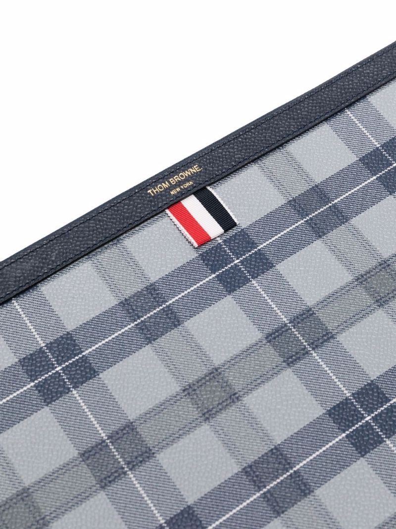 tartan-print medium document holder - 4