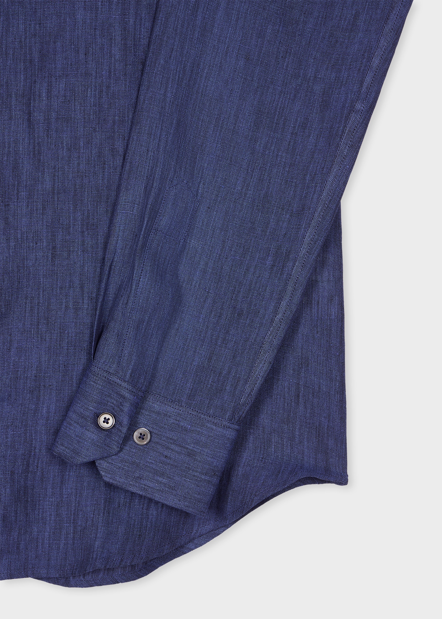 Slim-Fit Indigo Linen Shirt - 2