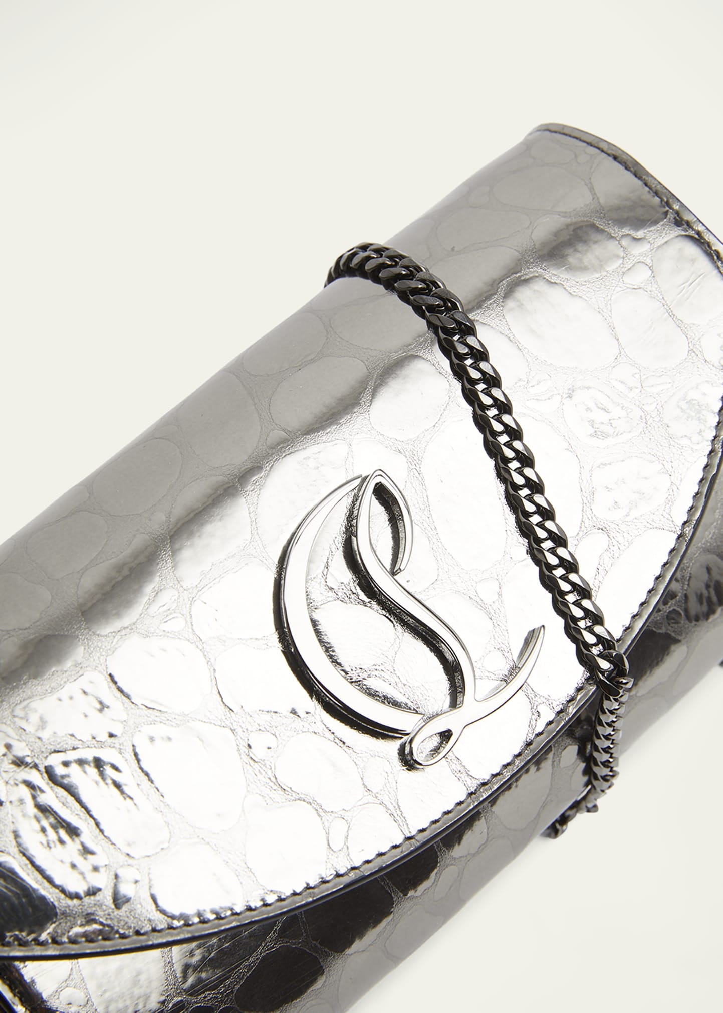 Loubi54 Wallet on Chain in Croc-Embossed Leather - 4