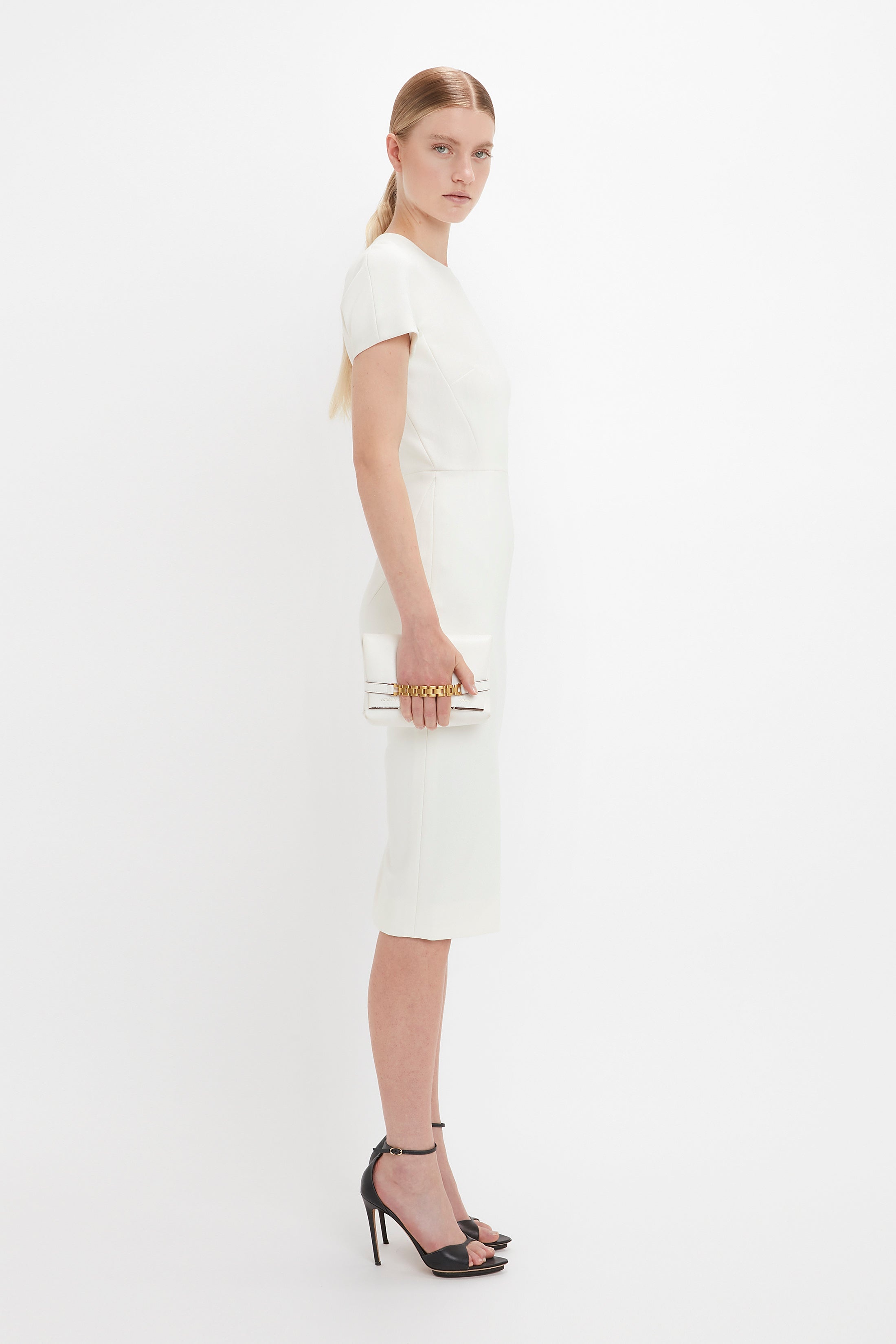 Fitted T-shirt Dress In Ivory - 7