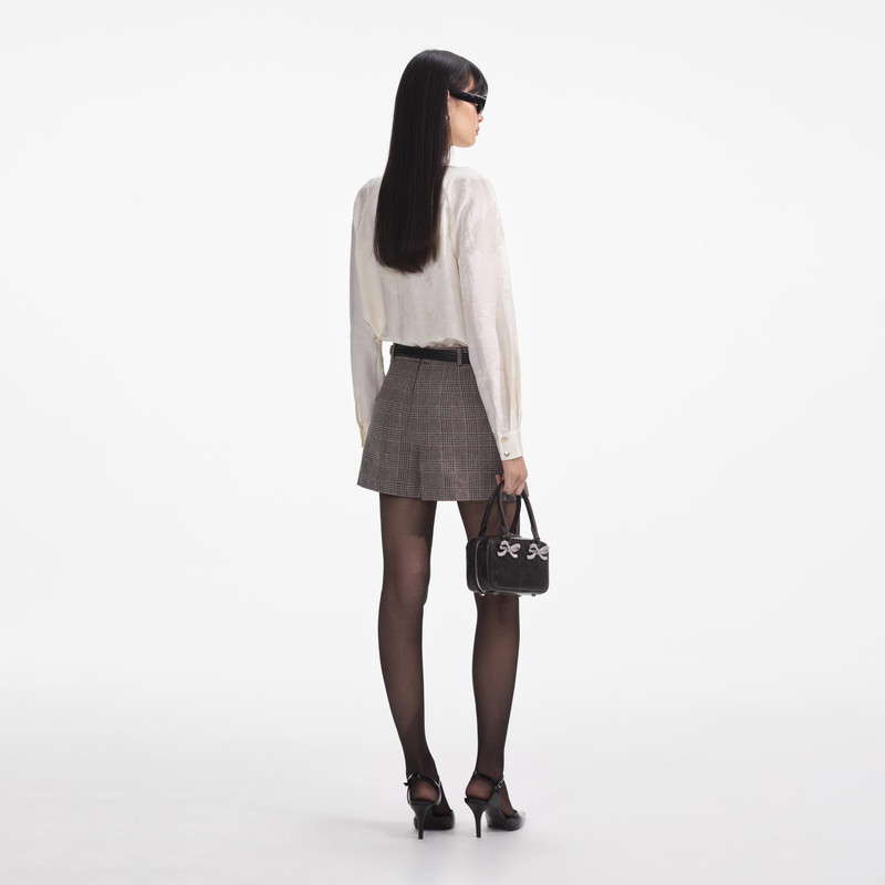 self-portrait Cream Jacquard Blouse outlook