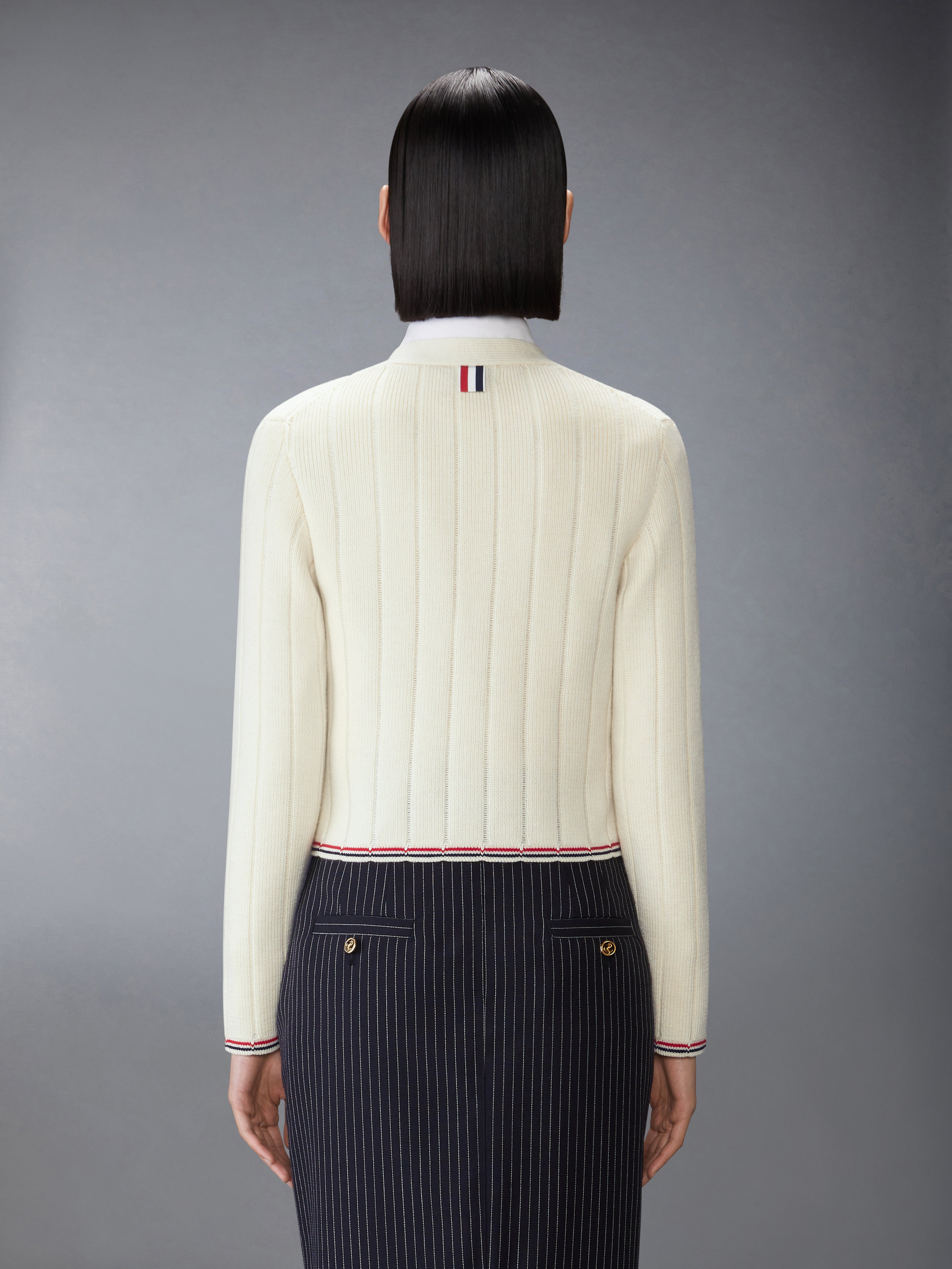 MERINO WOOL V NECK CARDIGAN - 3