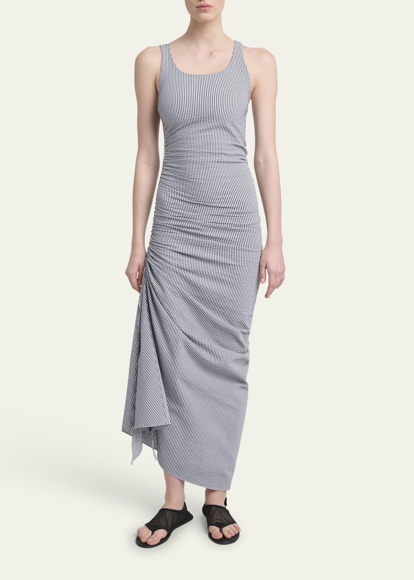Sleeveless Ruched Tank Maxi Dress - 2