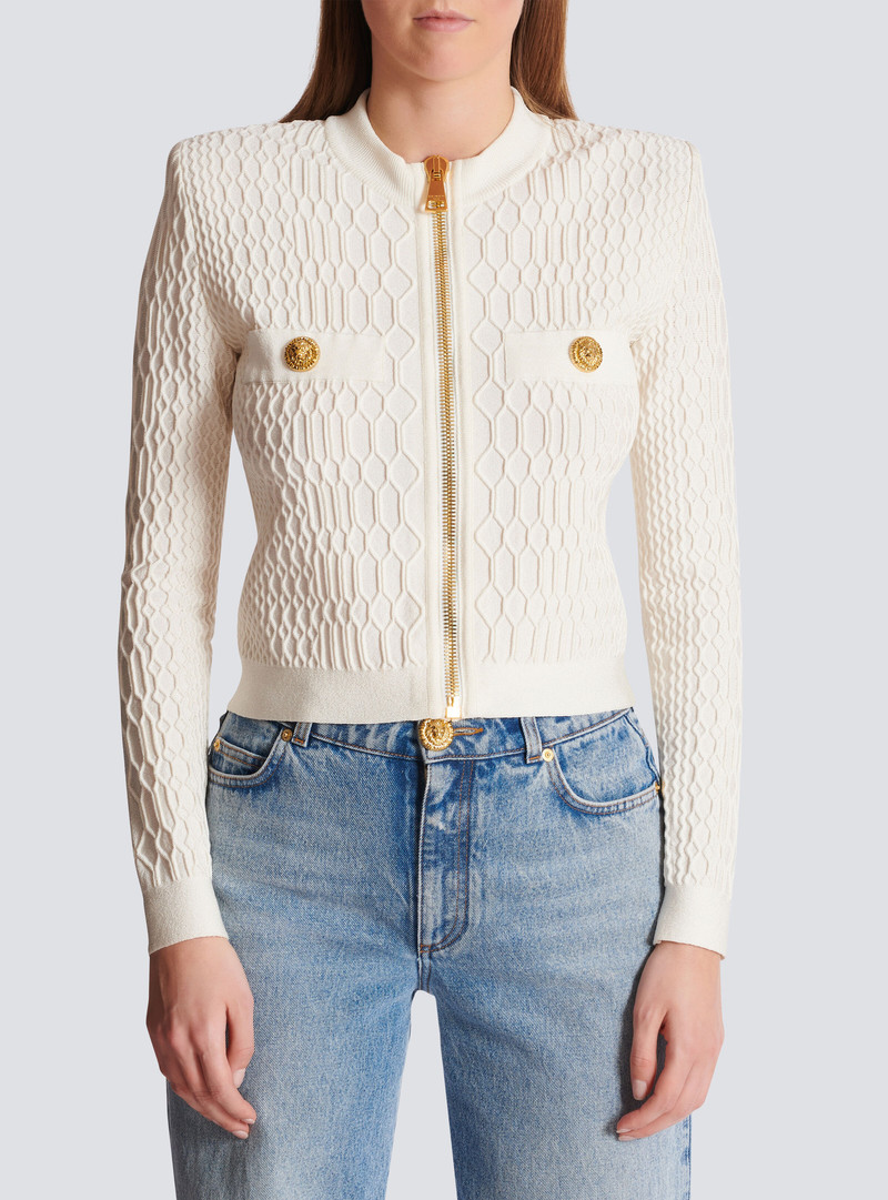 Crocodile knit jacket 5