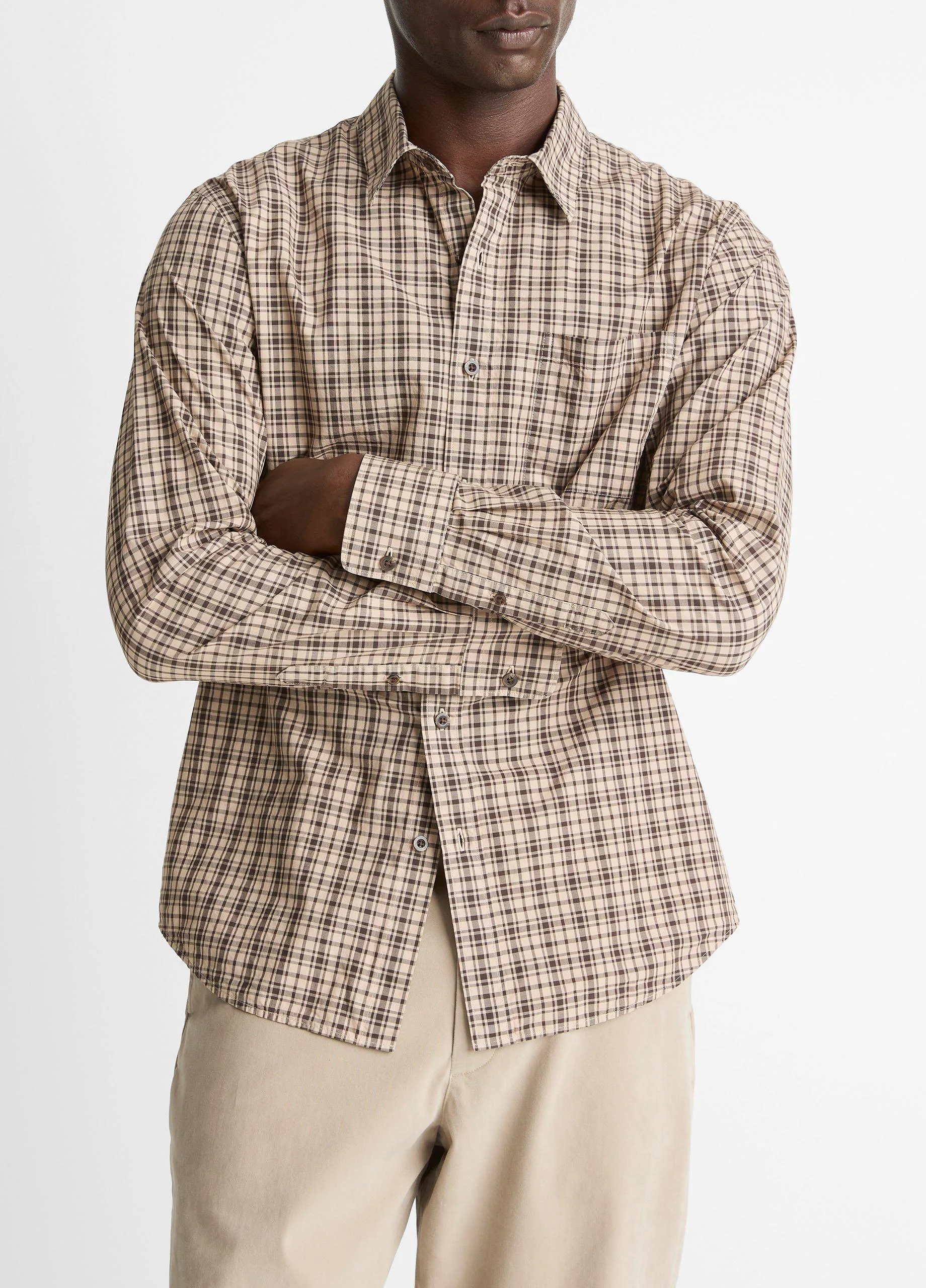 Great Falls Plaid Cotton Button-Front Shirt - 1