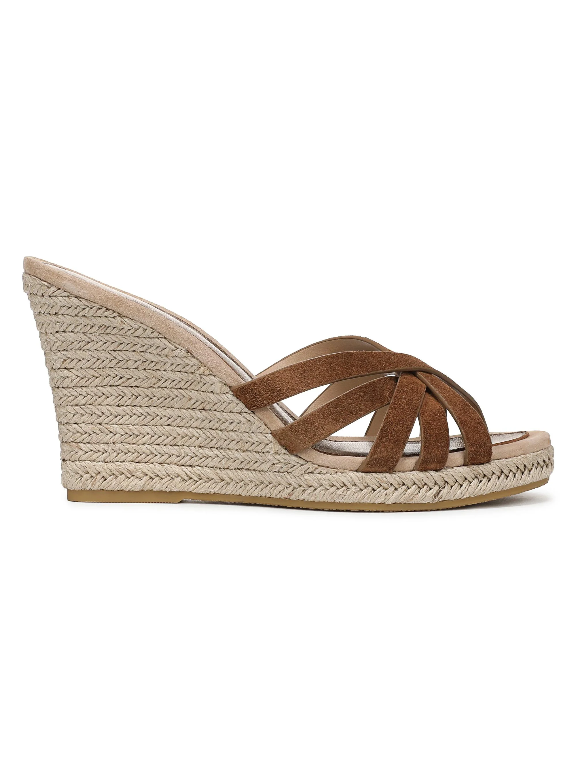 Women's Phylina 90MM Suede Espadrille Wedge Mules - Chestnut - 1