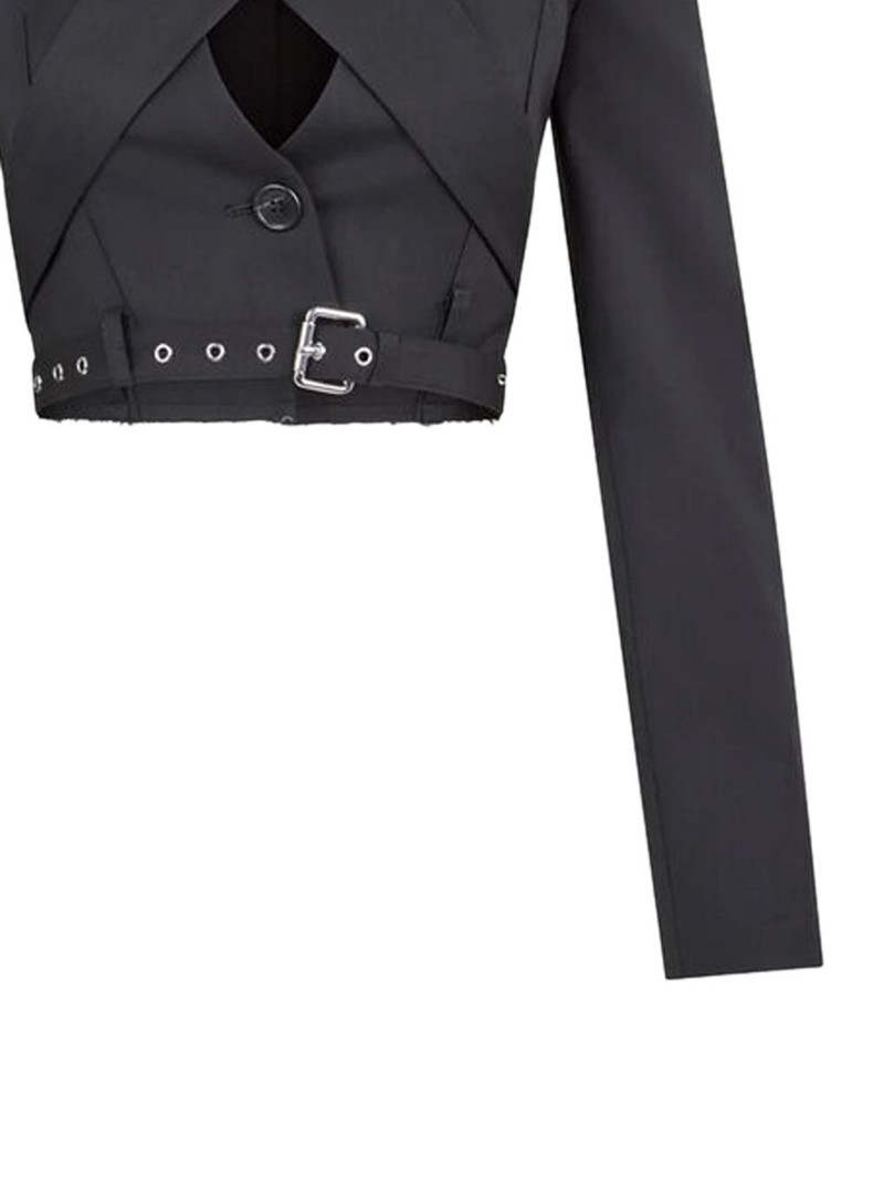 Monse belted-waistband cropped jacket outlook