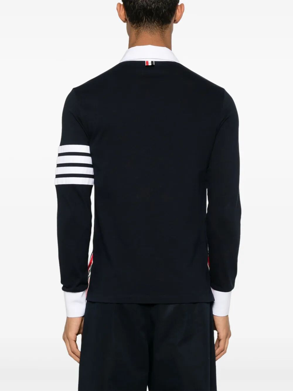 Thom Browne Men Classic Fit Long Sleeve Rugby In Med Weight Jersey With Eng 4 Bar - 3