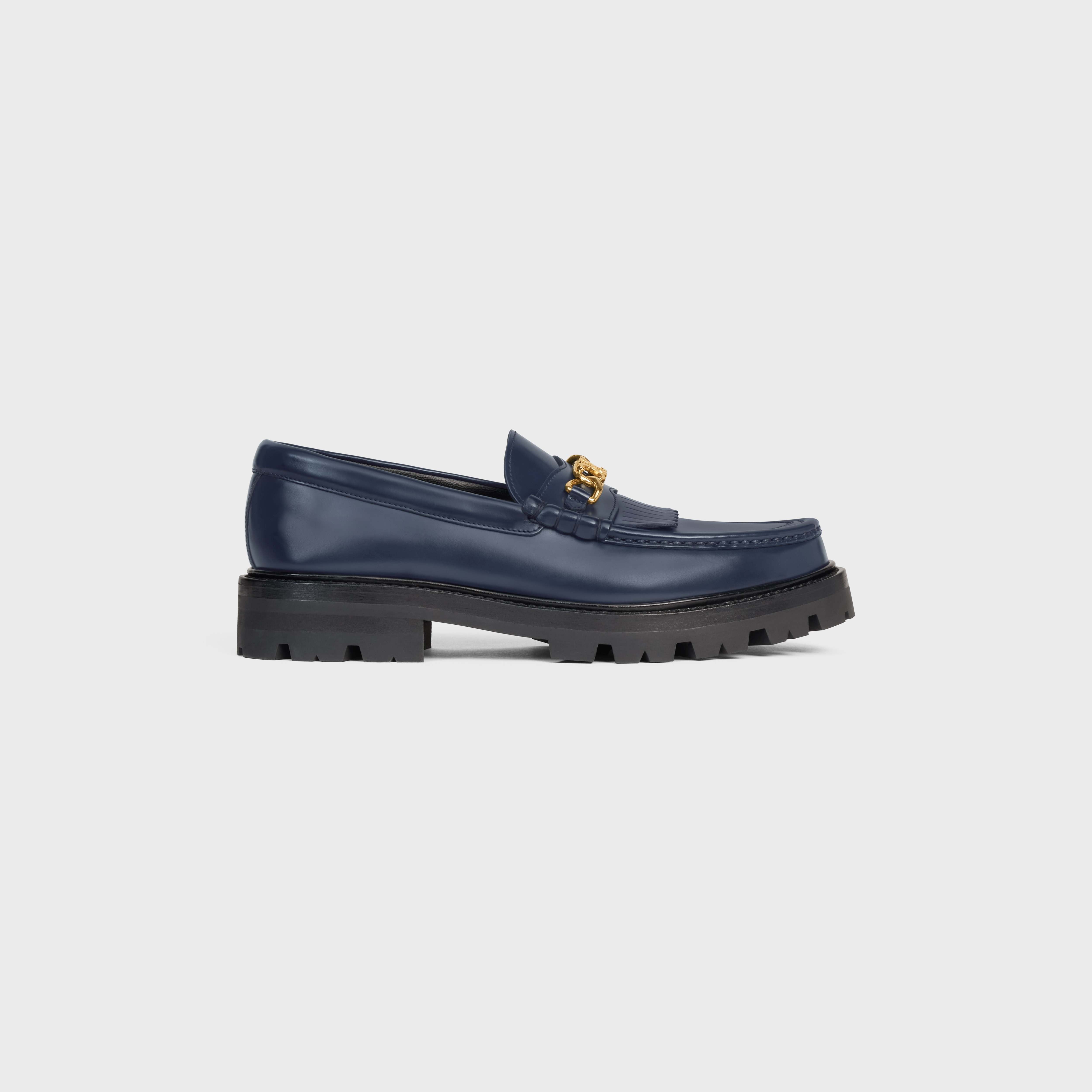 CELINE MARGARET LOAFER WITH TRIOMPHE CHAIN in POLISHED BULL - 1