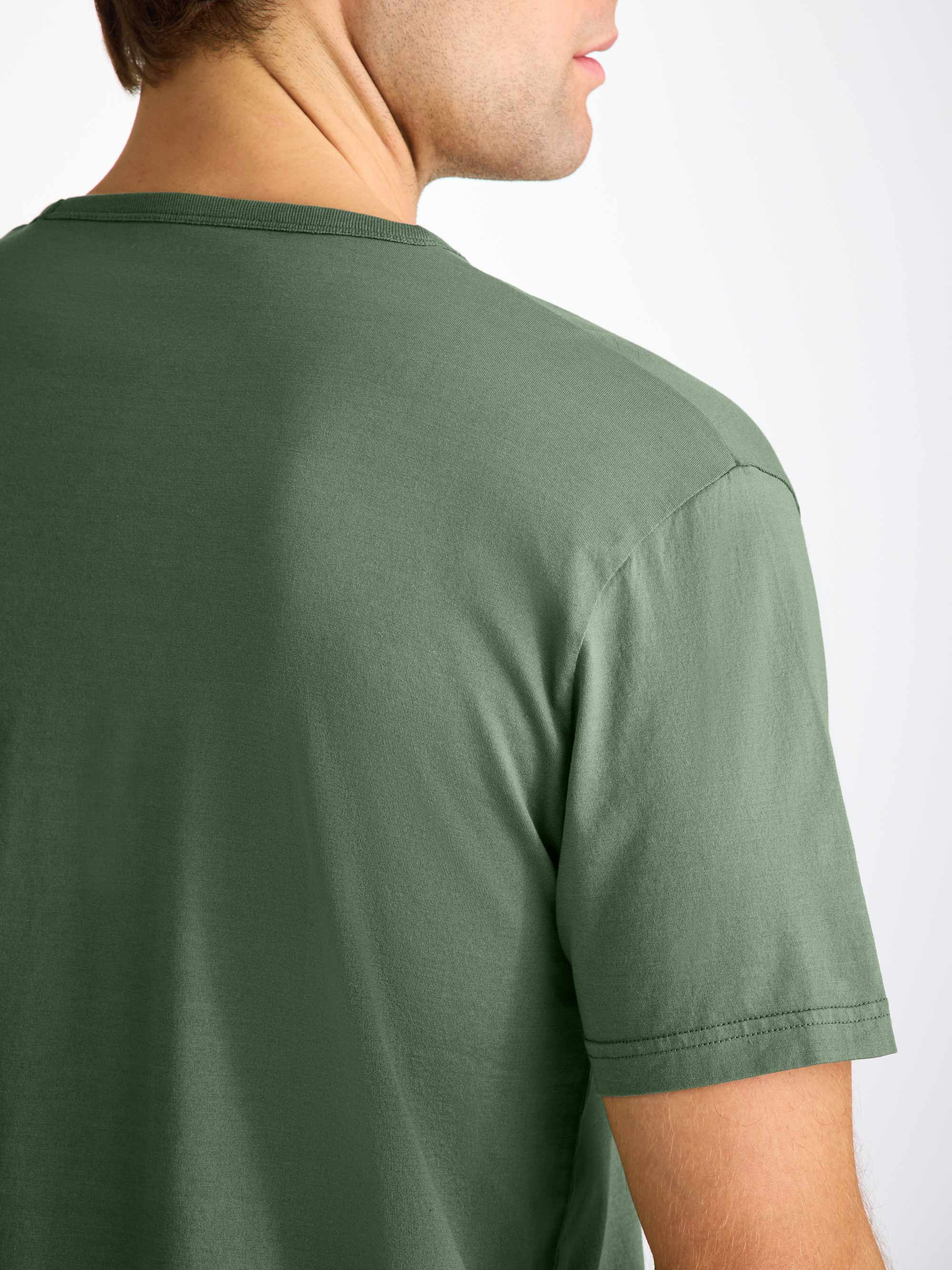 Men's V-Neck T-Shirt Barny Pima Cotton Soft Green - 5