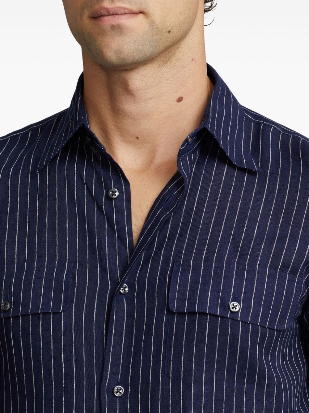 striped linen shirt - 5