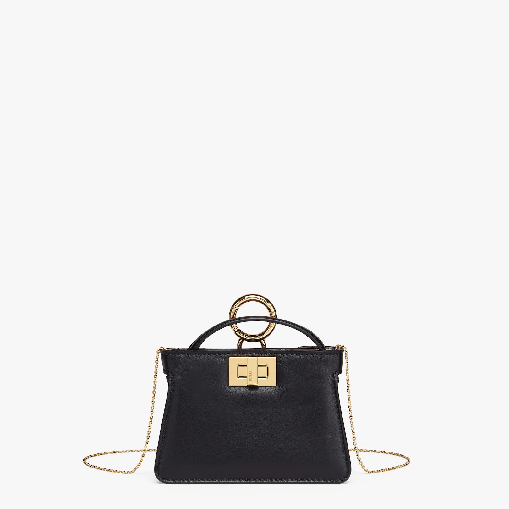 Black nappa leather charm - 1
