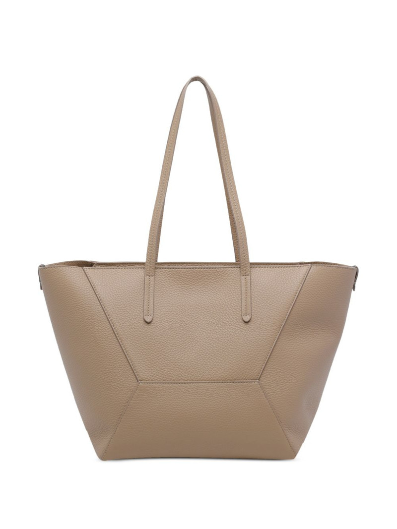 Brunello Cucinelli Duo zip leather shoulder bag outlook