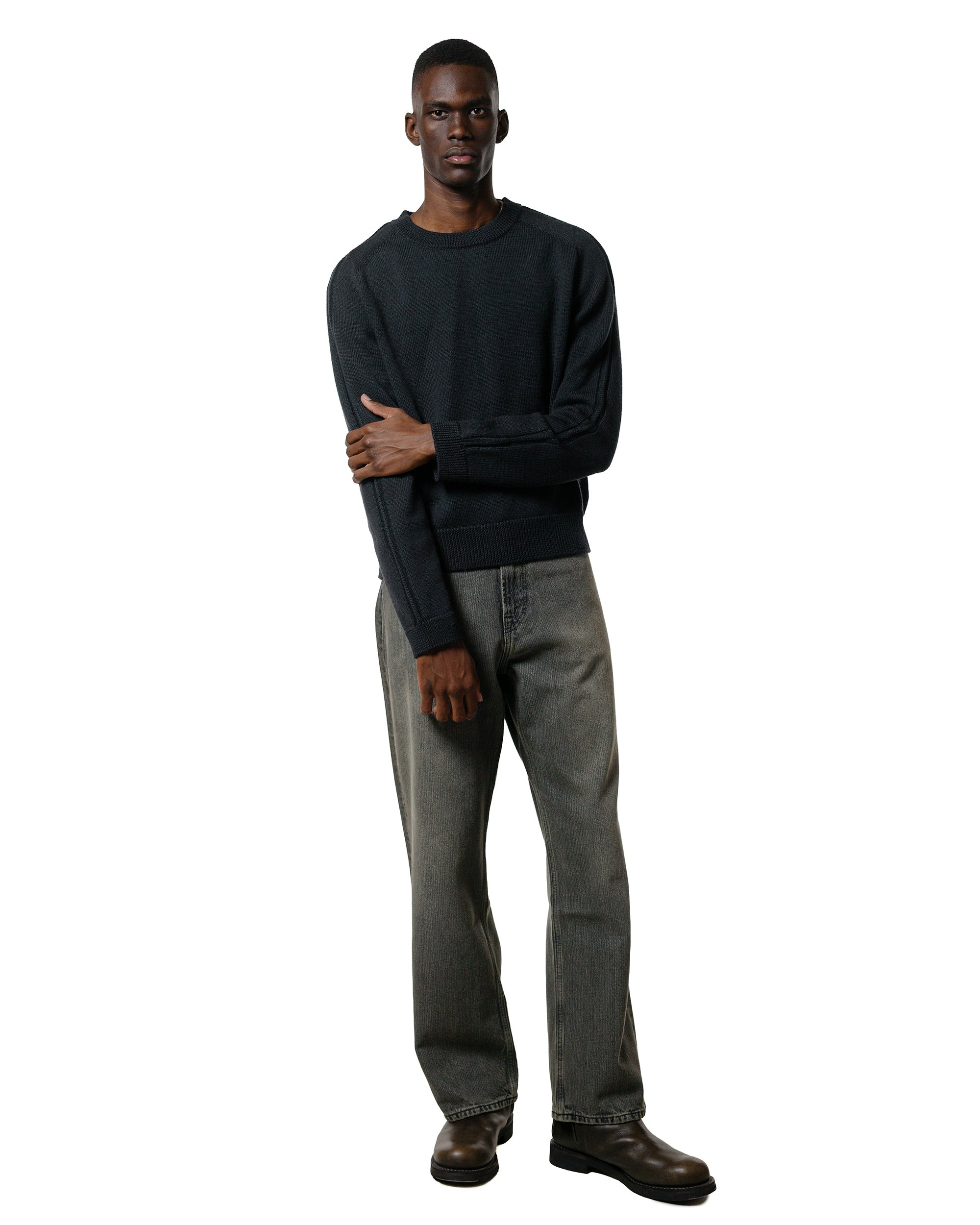 True Roundneck Off Black Rustic Merino - 4