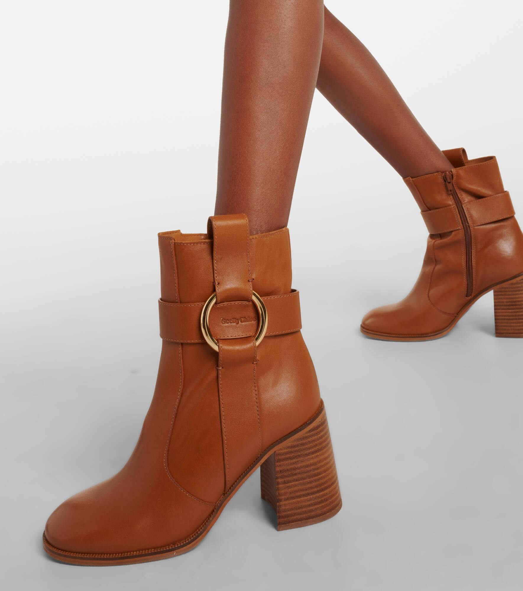 New Ring 80 leather ankle boots - 4
