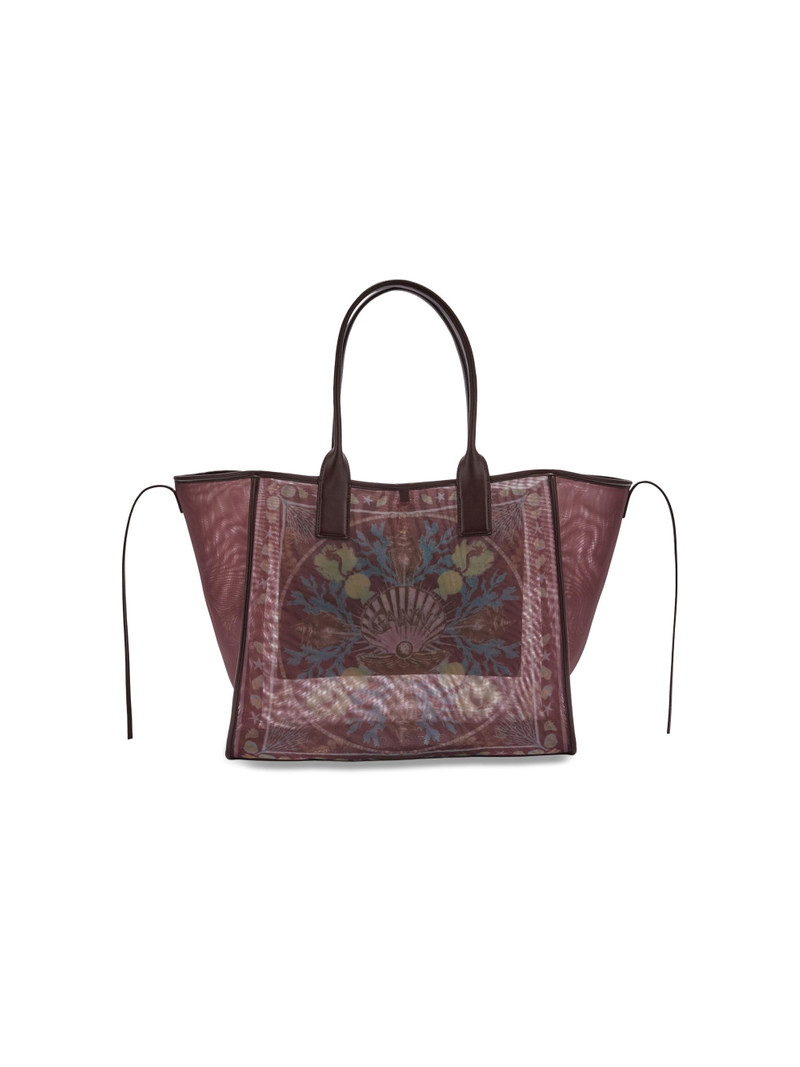 Women's Logo-Embroidered Printed Mesh Shopper Tote Bag - Chicory Coffee 1
