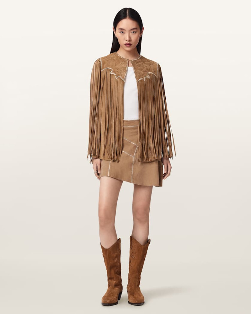 ALLSAINTS CLARA WHIP SUEDE MINI SKIRT outlook