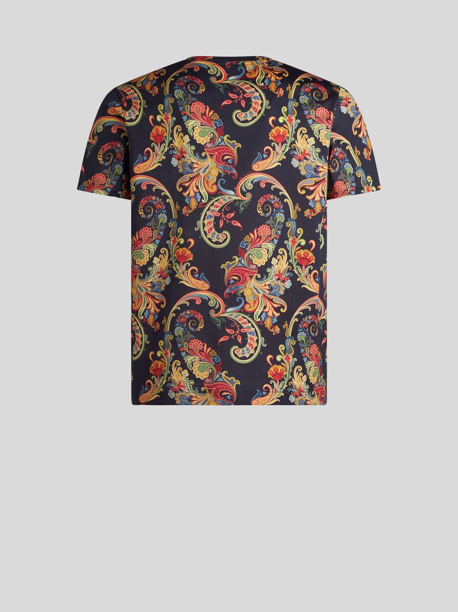 T-SHIRT WITH FLORAL PAISLEY PRINT - 6