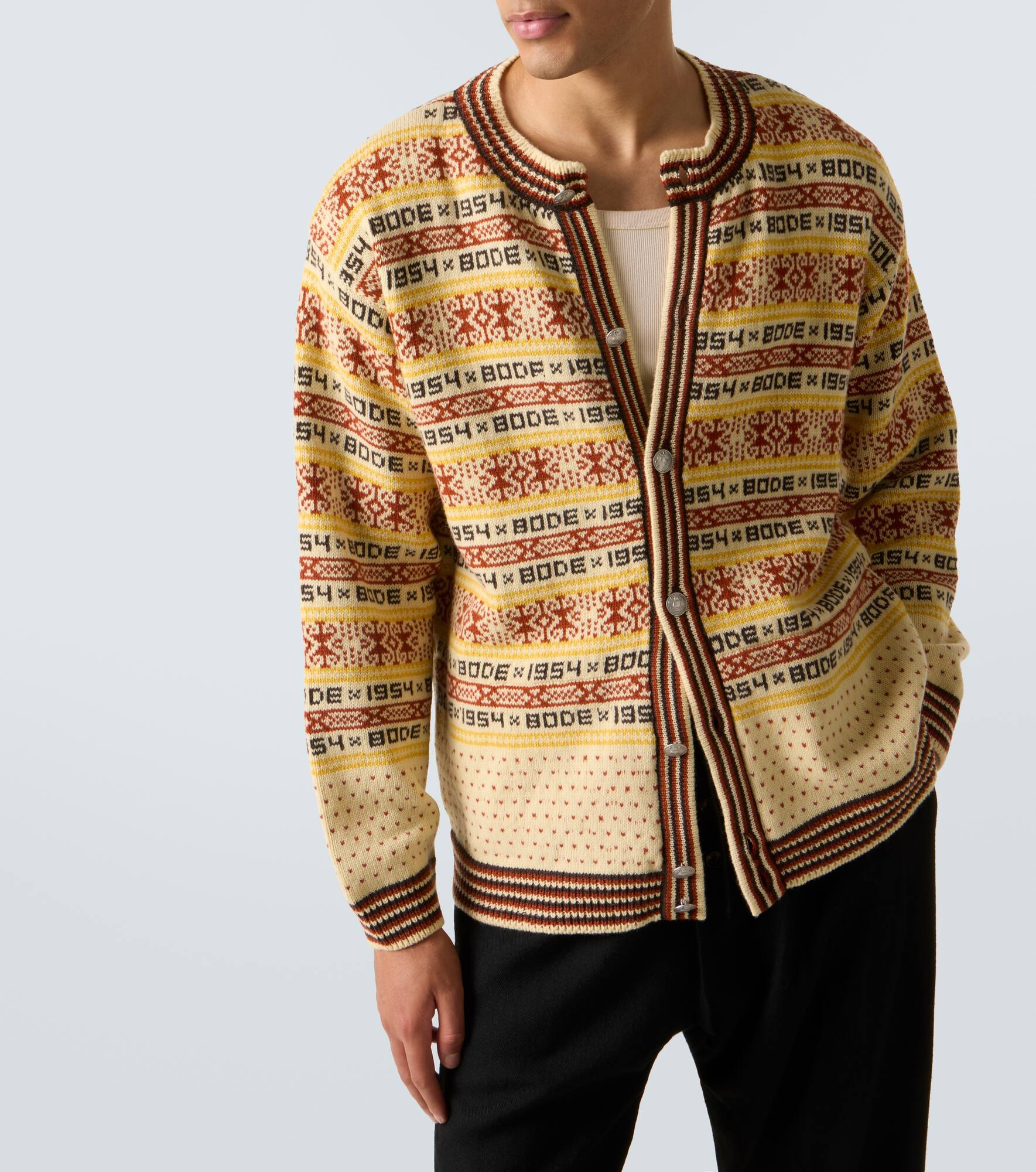 Marzipan jacquard wool cardigan - 5