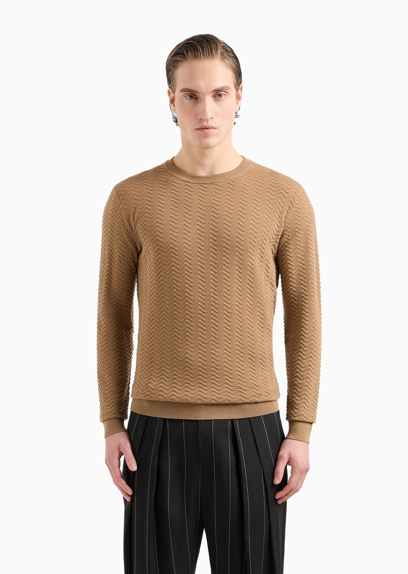 Chevron Ottoman wool crew-neck jumper 2