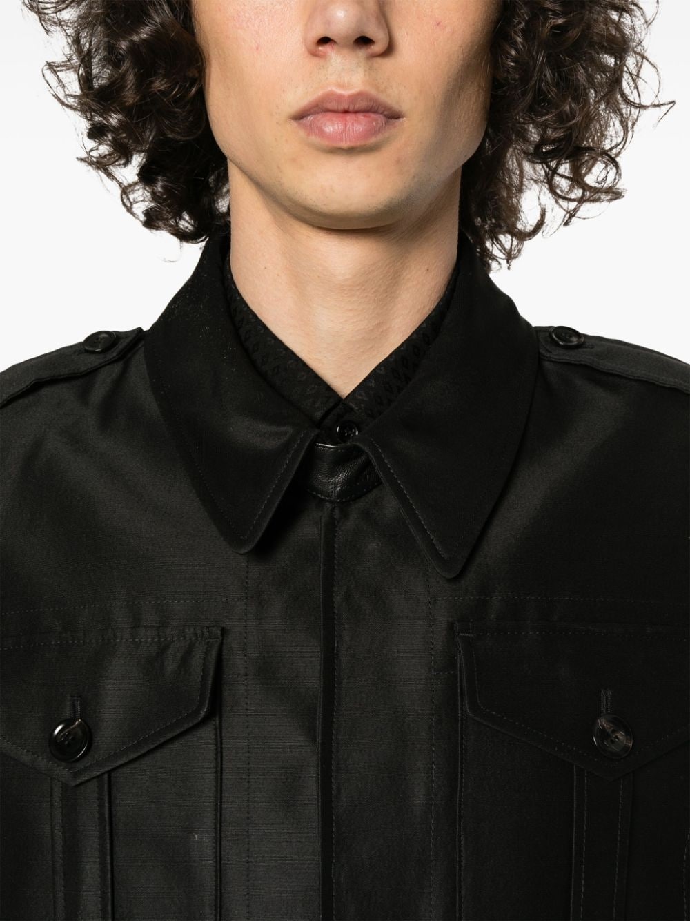 button-up military jacket - 5