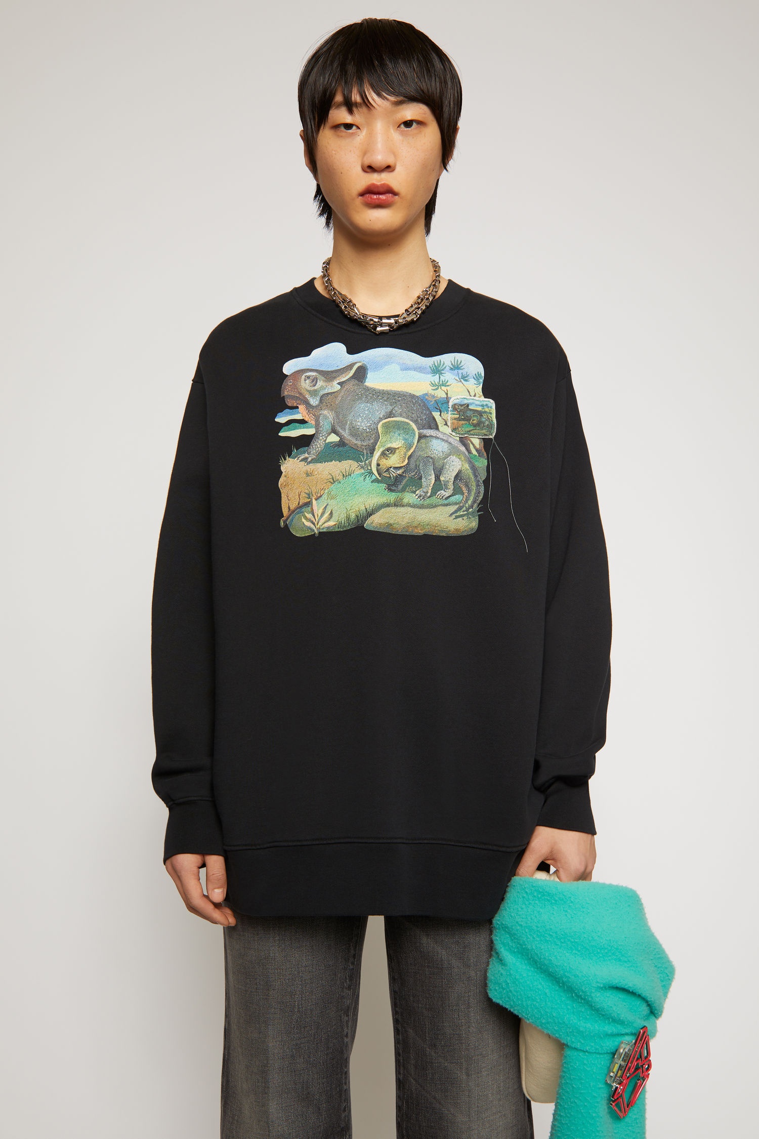 Dinosaur print sweatshirt black - 2