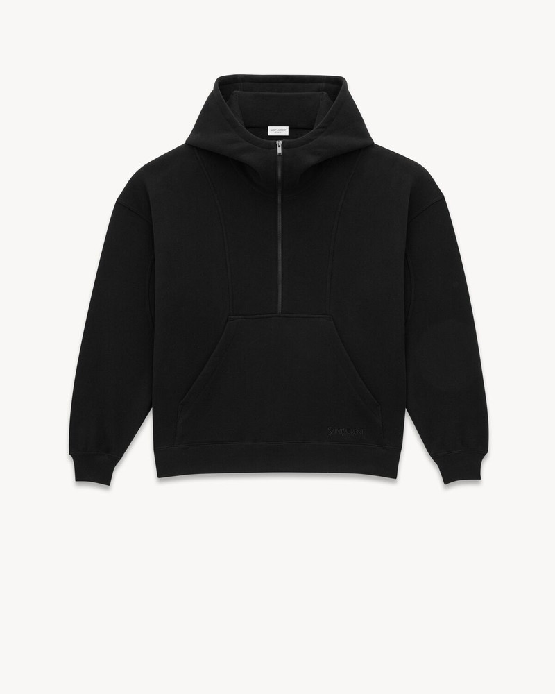 SAINT LAURENT HALF-ZIP HOODIE - 1
