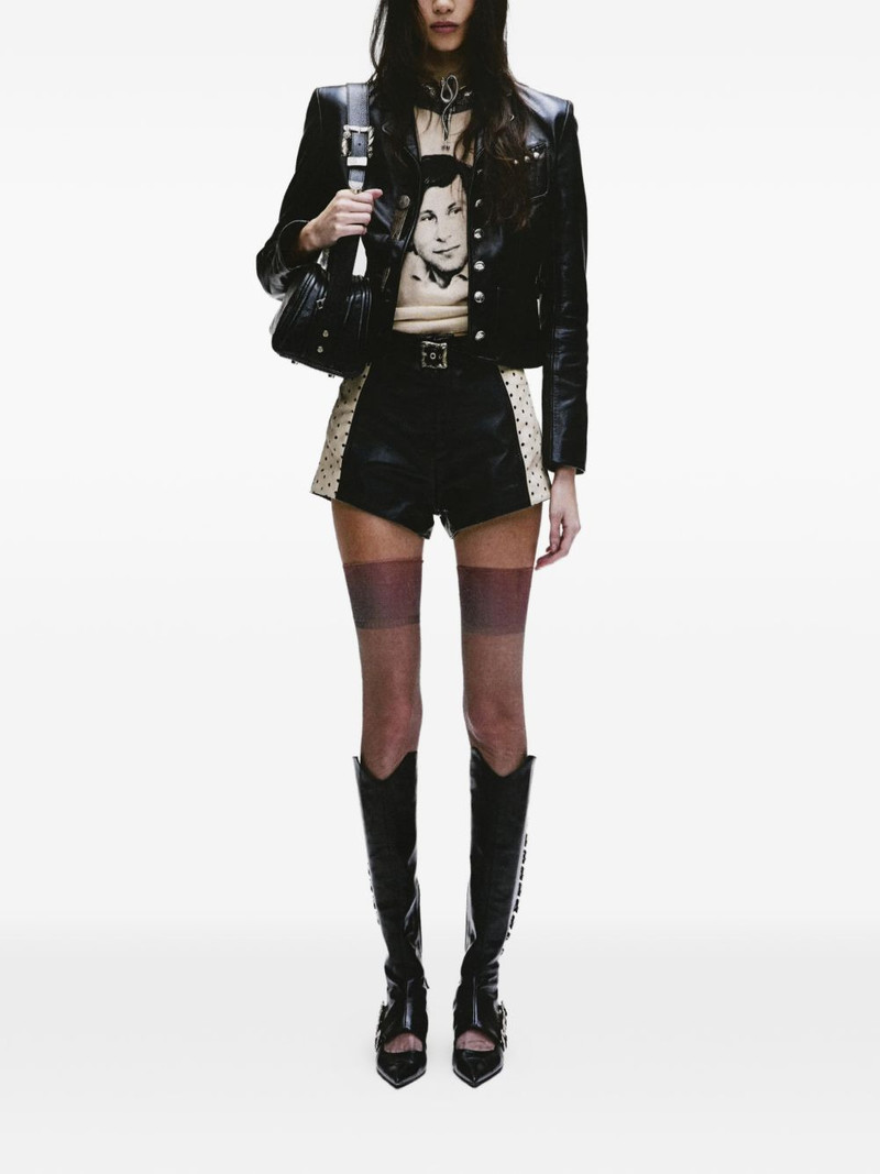 Enfants Riches Déprimés button-fastening leather jacket outlook