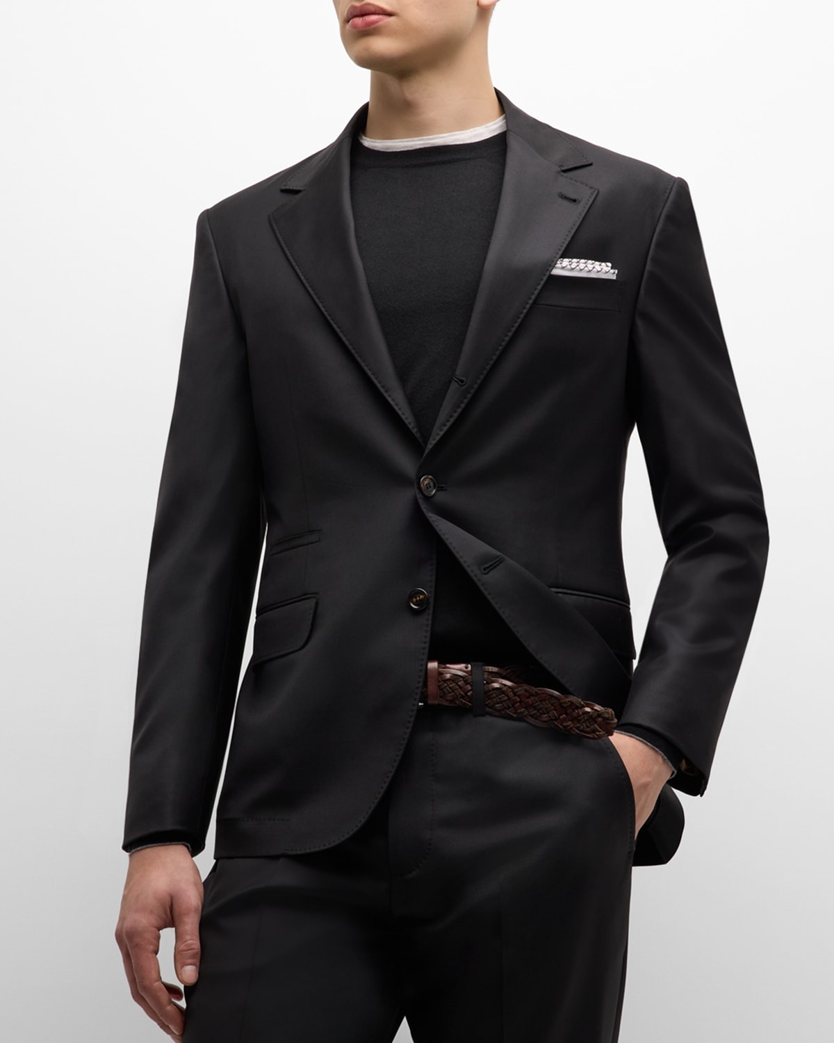 Men's Tasmanian Solid Virgin Wool Suit - 1