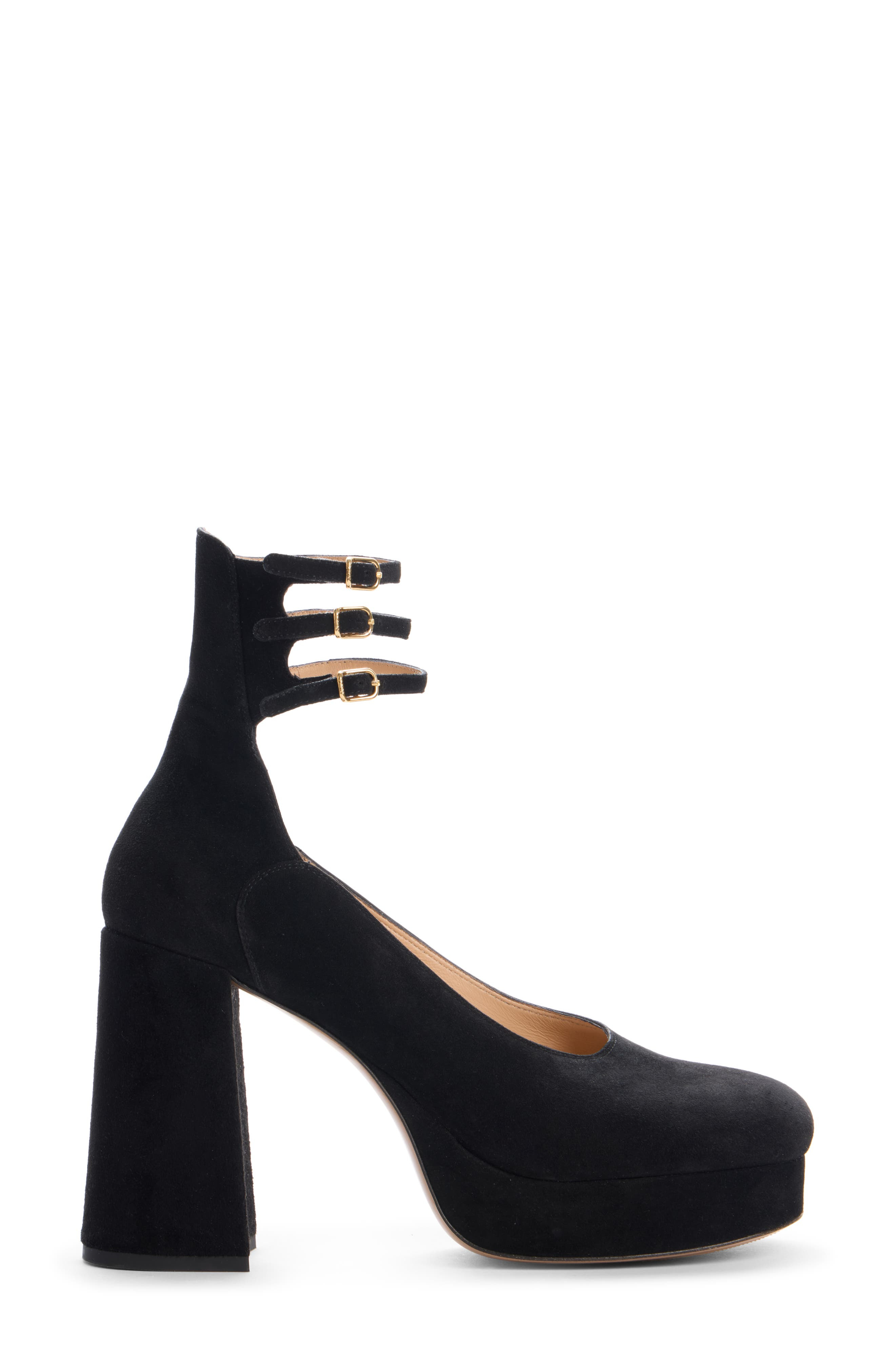 Chloé Ankle Strap Platform Pump in Black at Nordstrom - 3