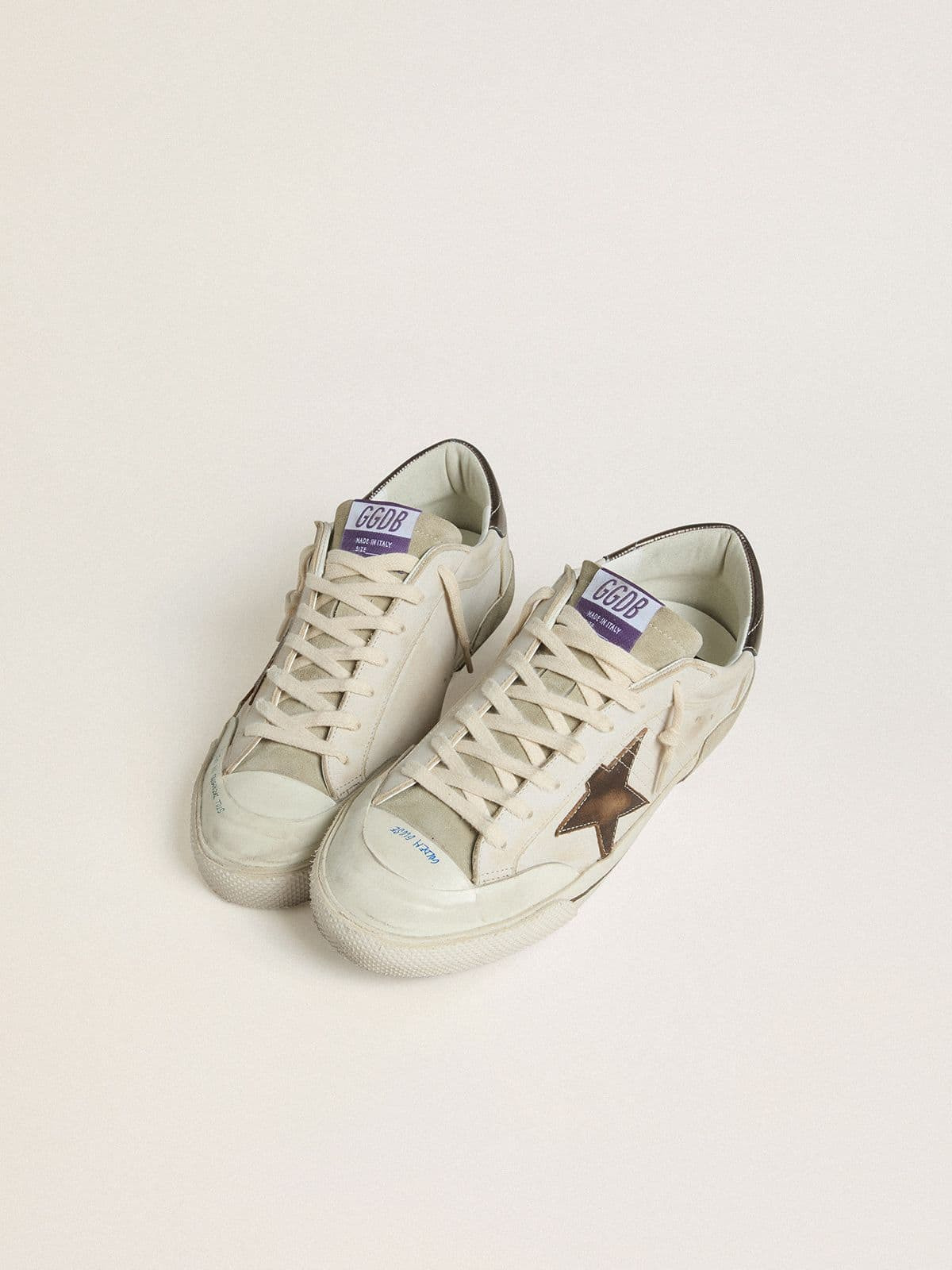 Men's Super-Star LTD in suede with brown leather star and metallic leather heel tab - 2