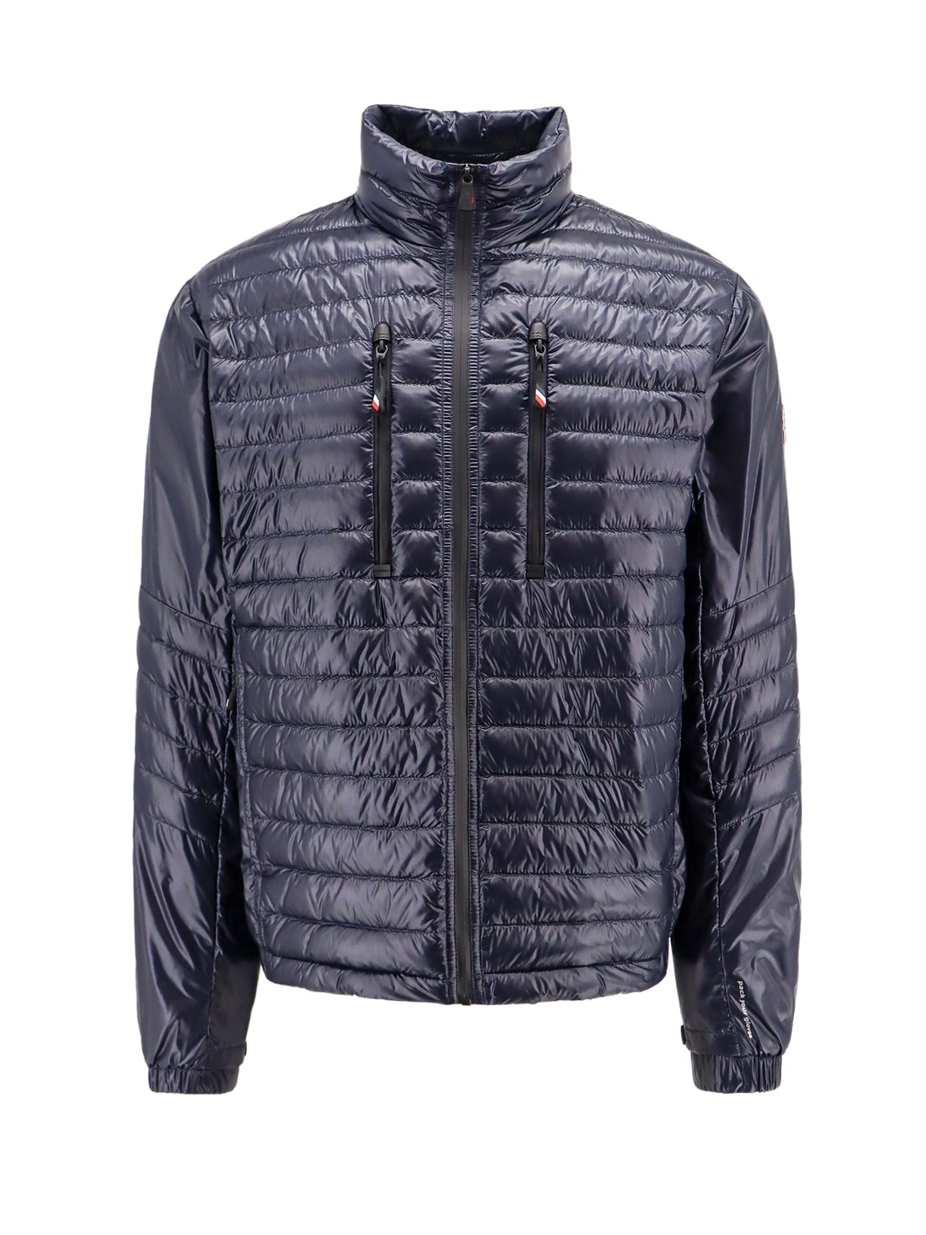 Padded and quilted nylon jacket with logo patch - 1