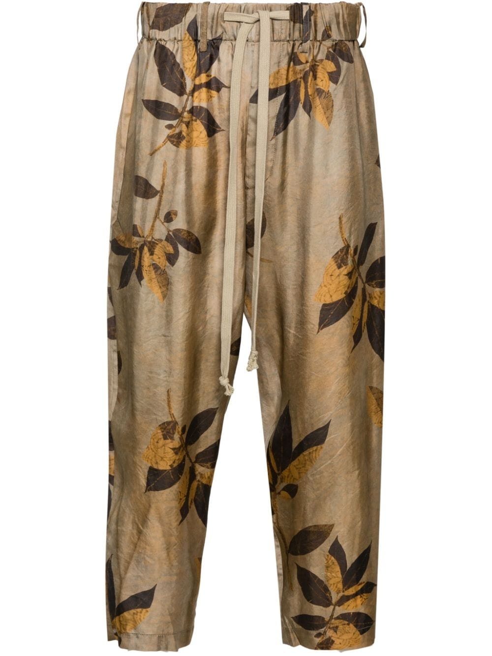 branches-printed tapered trousers - 1