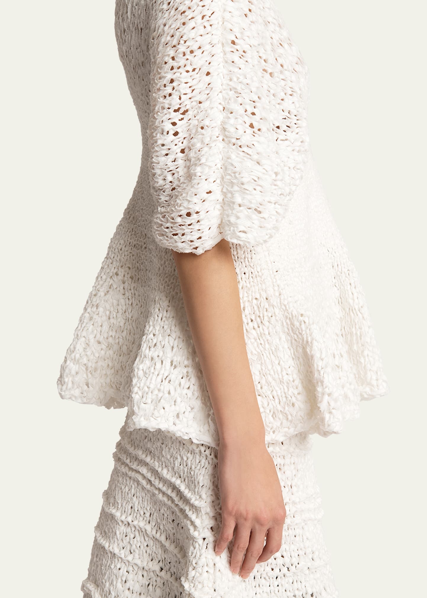 Mathilde Peplum Batwing Cotton Top - 5