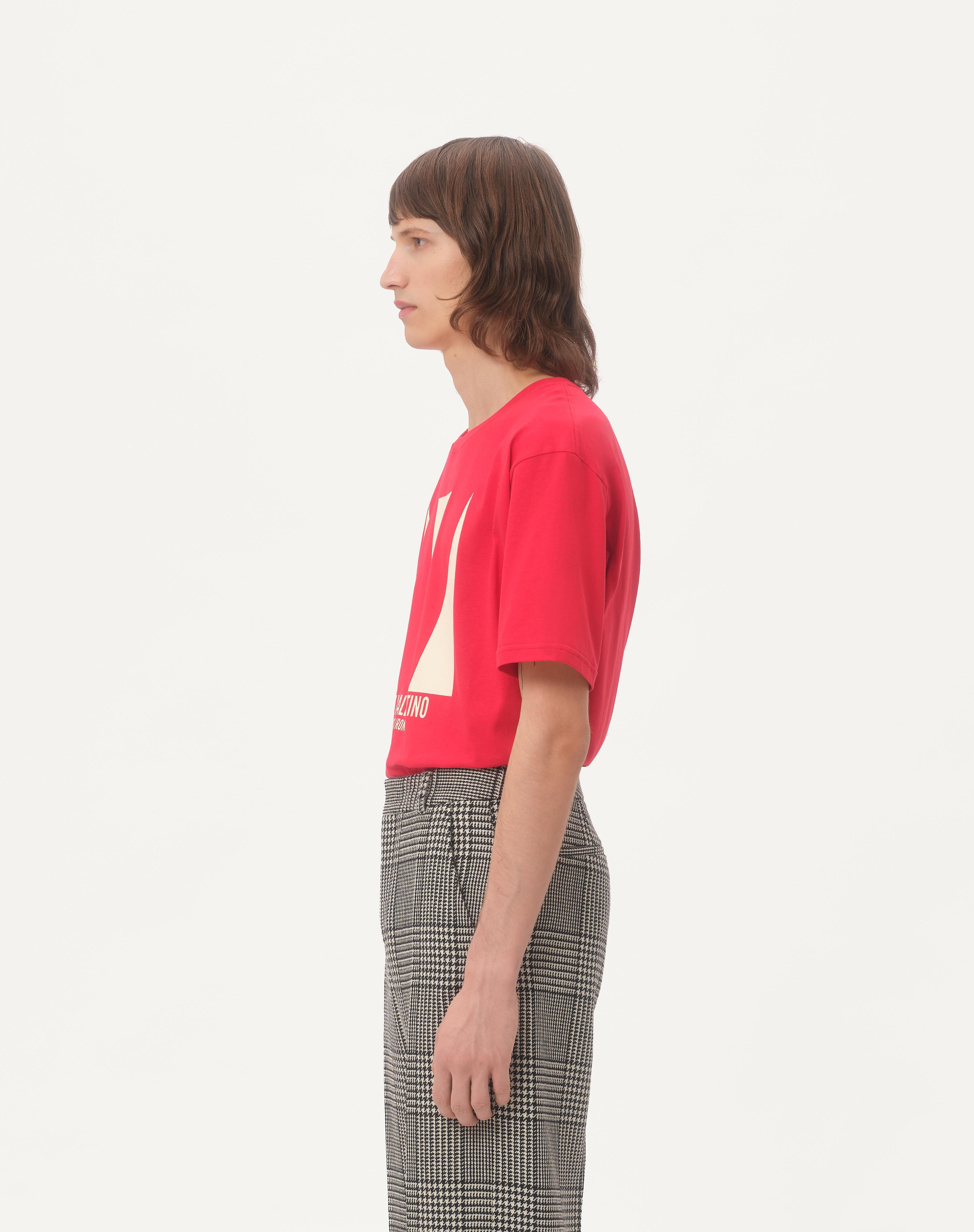 COTTON T-SHIRT WITH CHEZ VALENTINO PRINT - 7