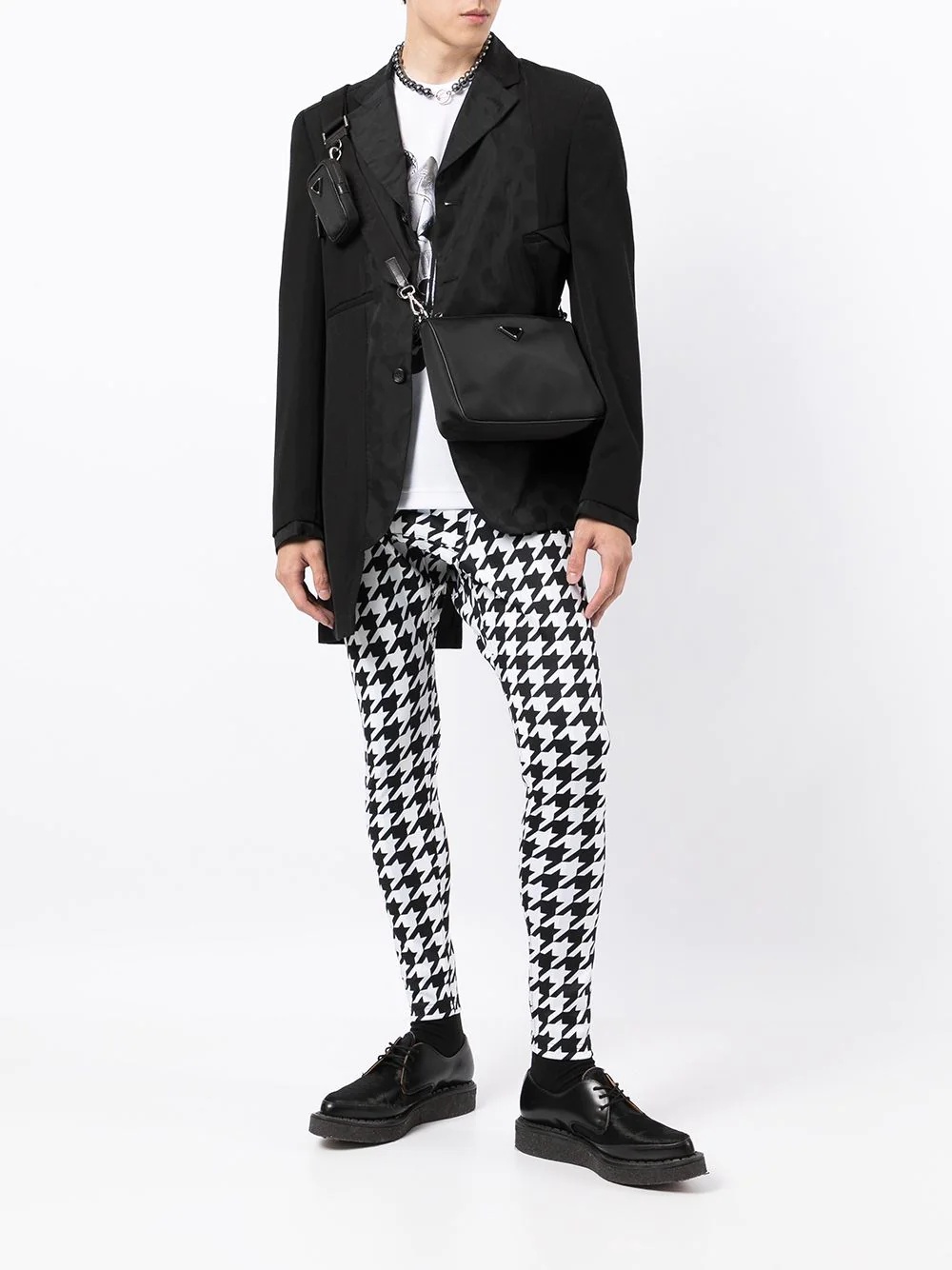 asymmetric houndstooth leggings - 2