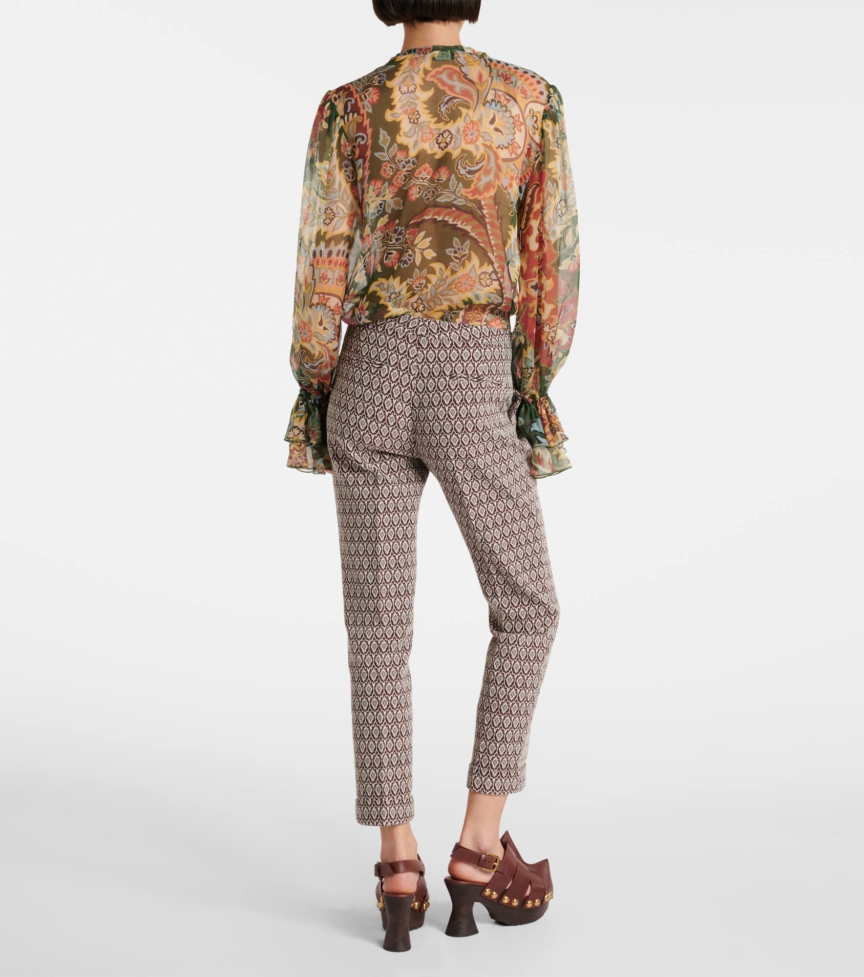 Printed cotton-blend cropped pants - 3