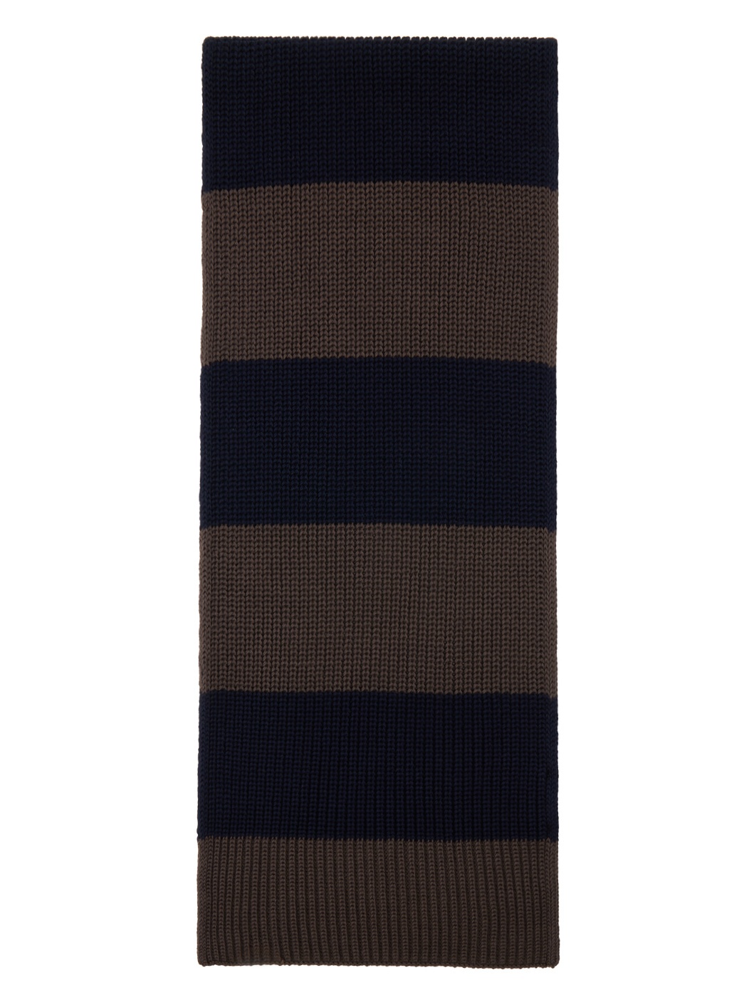 Brown & Navy Striped Scarf - 2
