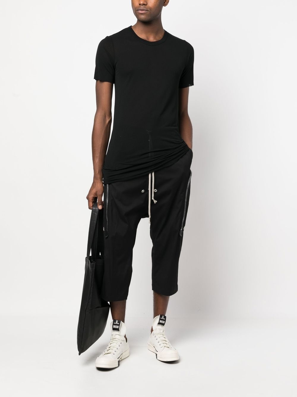 cropped drawstring-waist trousers - 2