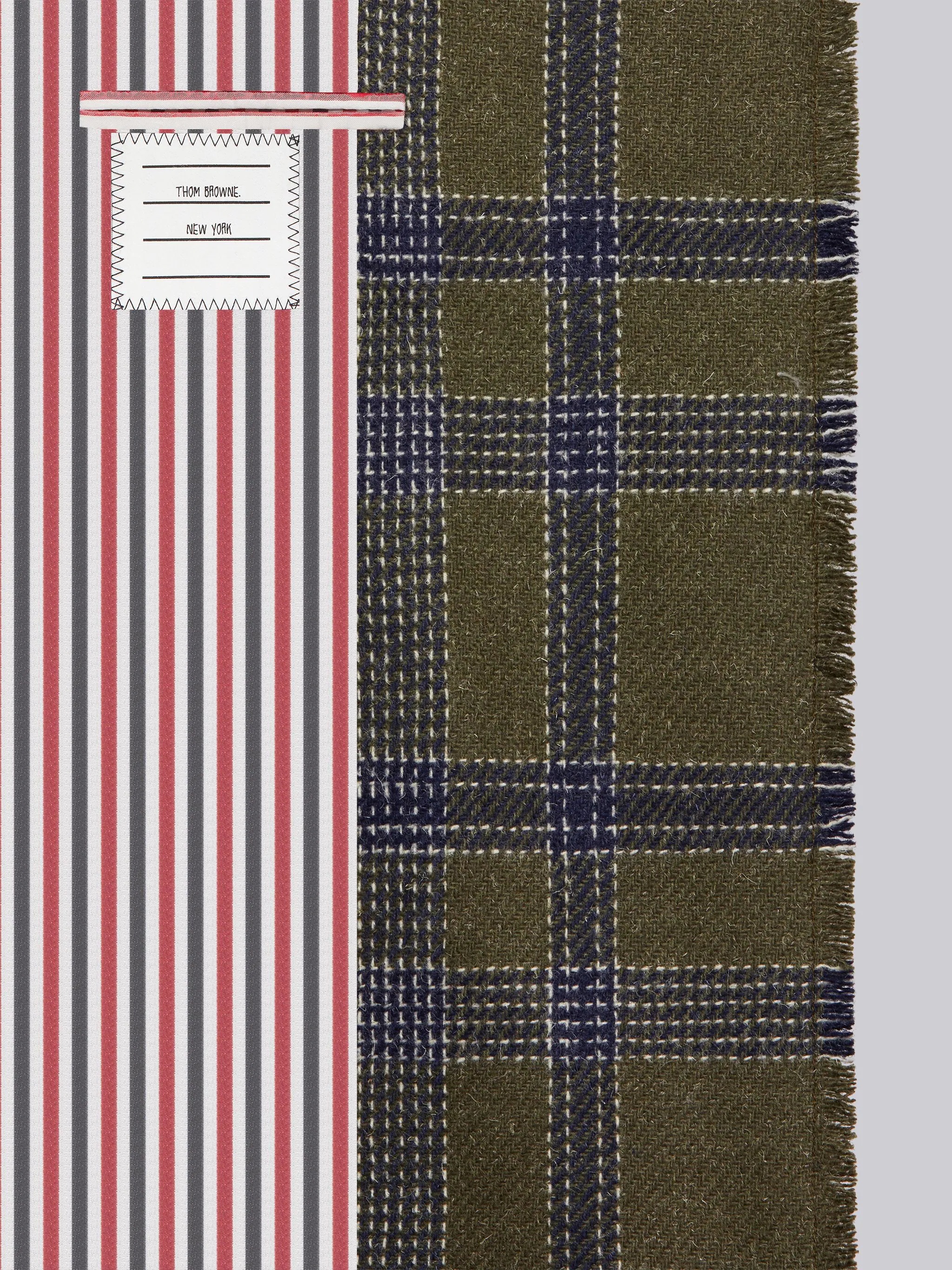 Dark Green Madras Check British Wool Frayed Single Vent Classic Trench Coat - 6