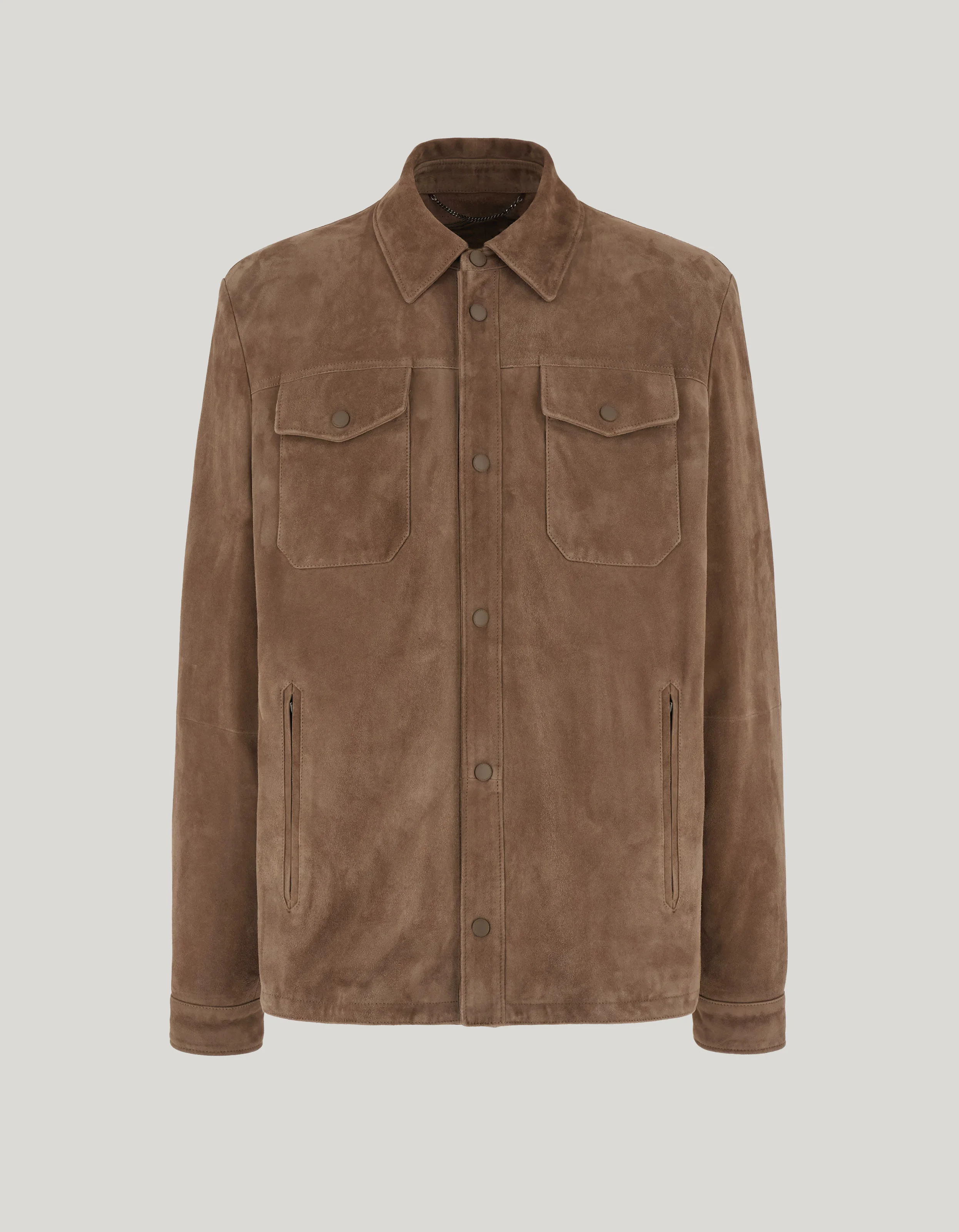 SUEDE OVERSHIRT IN BISCUIT - 1