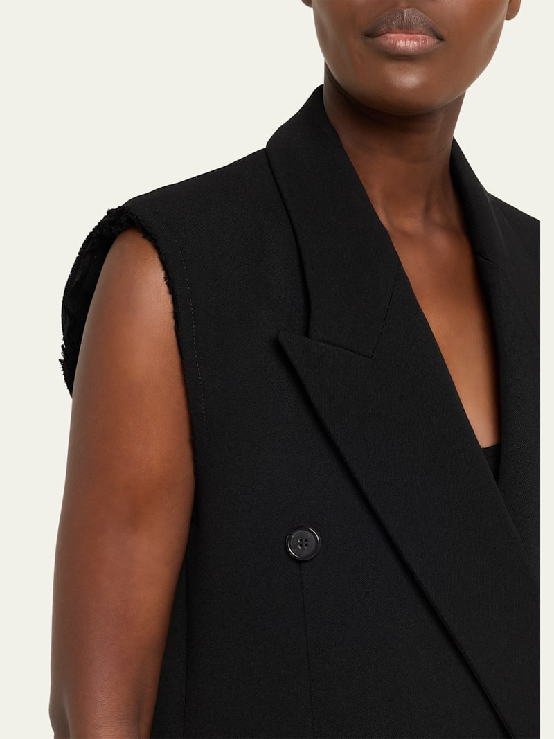 Double-Breasted Wool Gabardine Vest 5