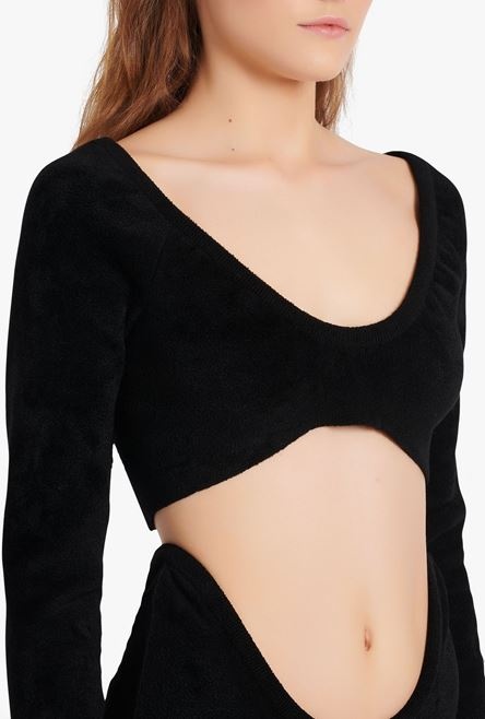 Black velvet top - 6