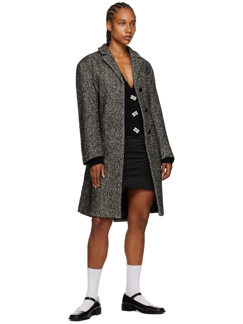 GANNI Black Ruched Miniskirt outlook