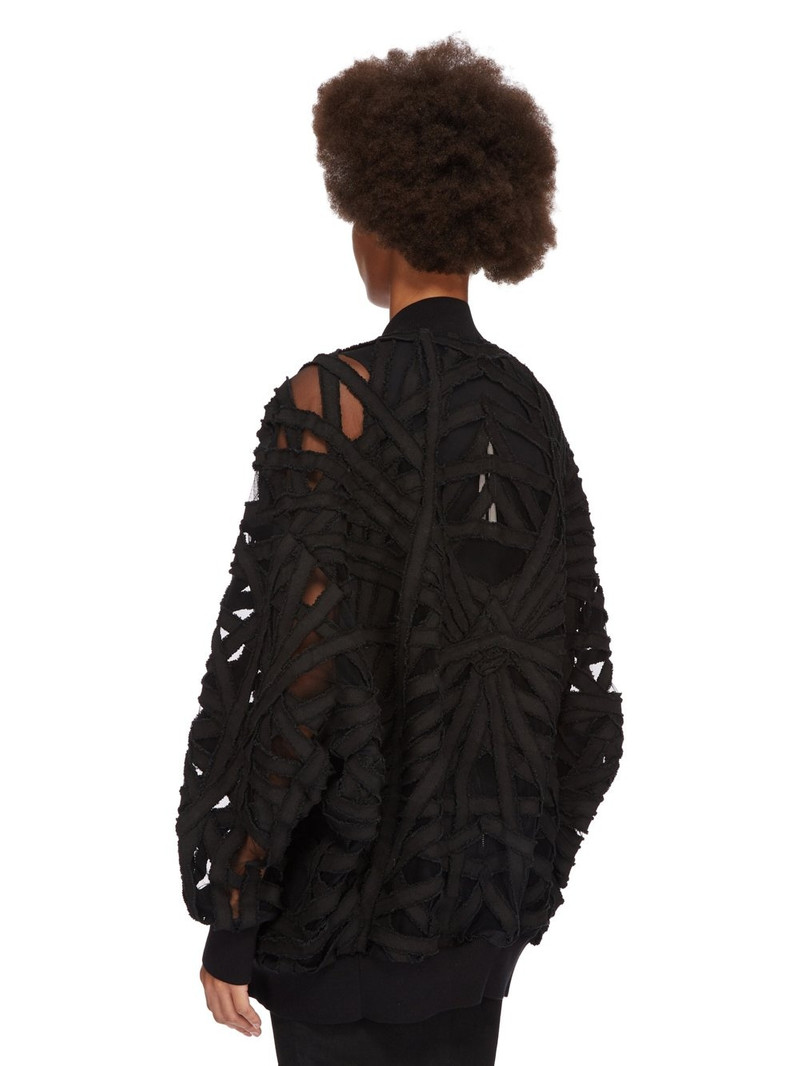 Peter Flight oversized appliquéd grosgrain and tulle bomber jacket 3